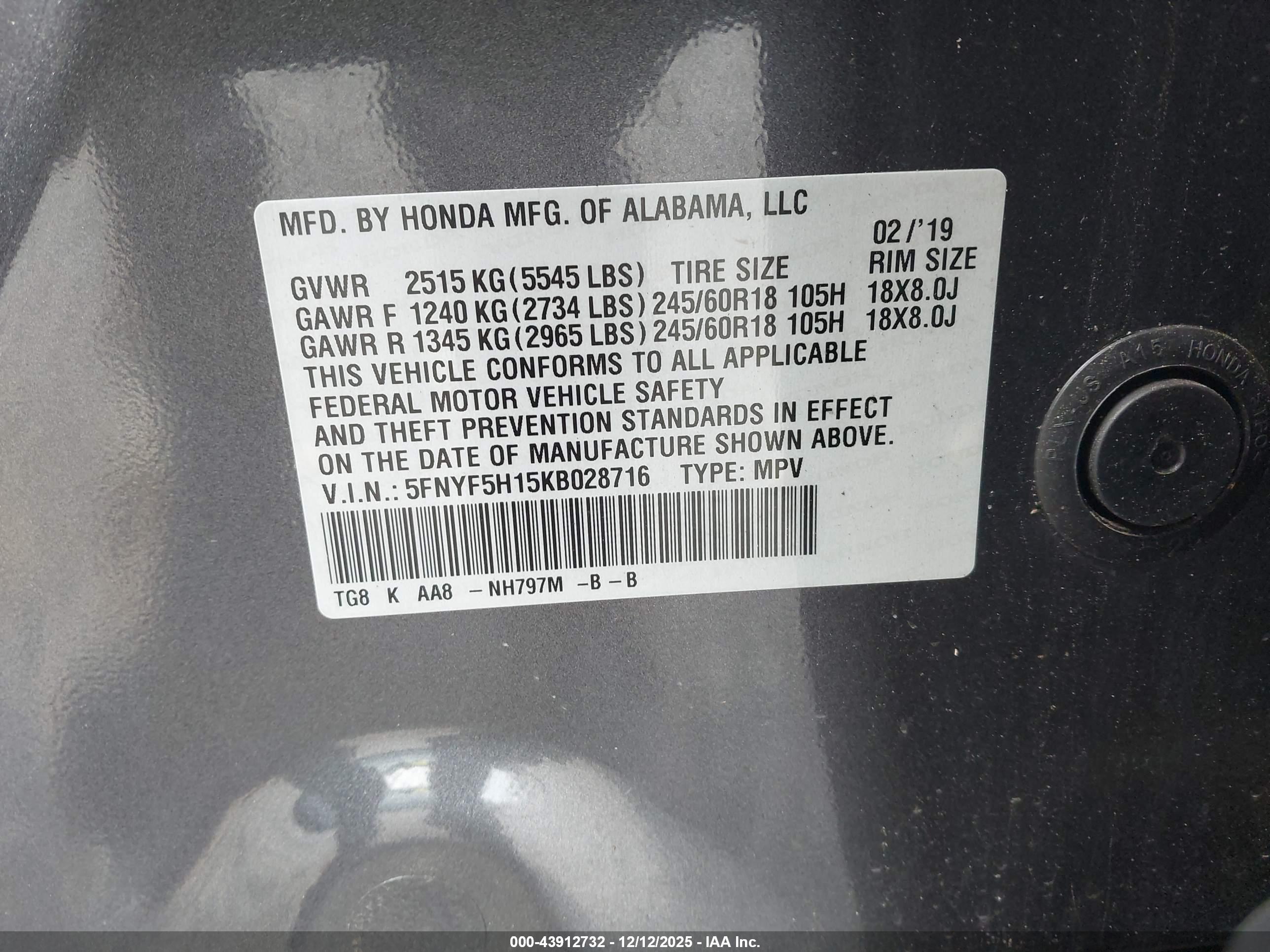 HONDA PILOT image 9
