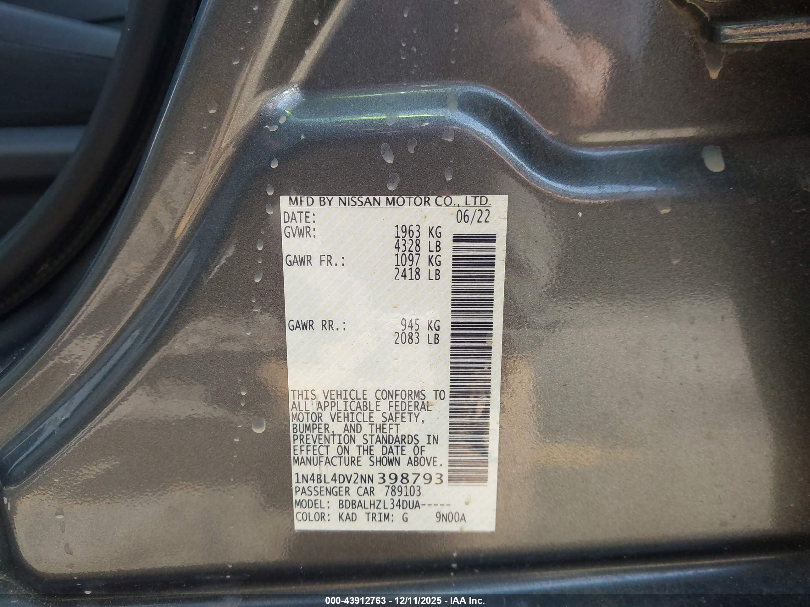 NISSAN ALTIMA image 9