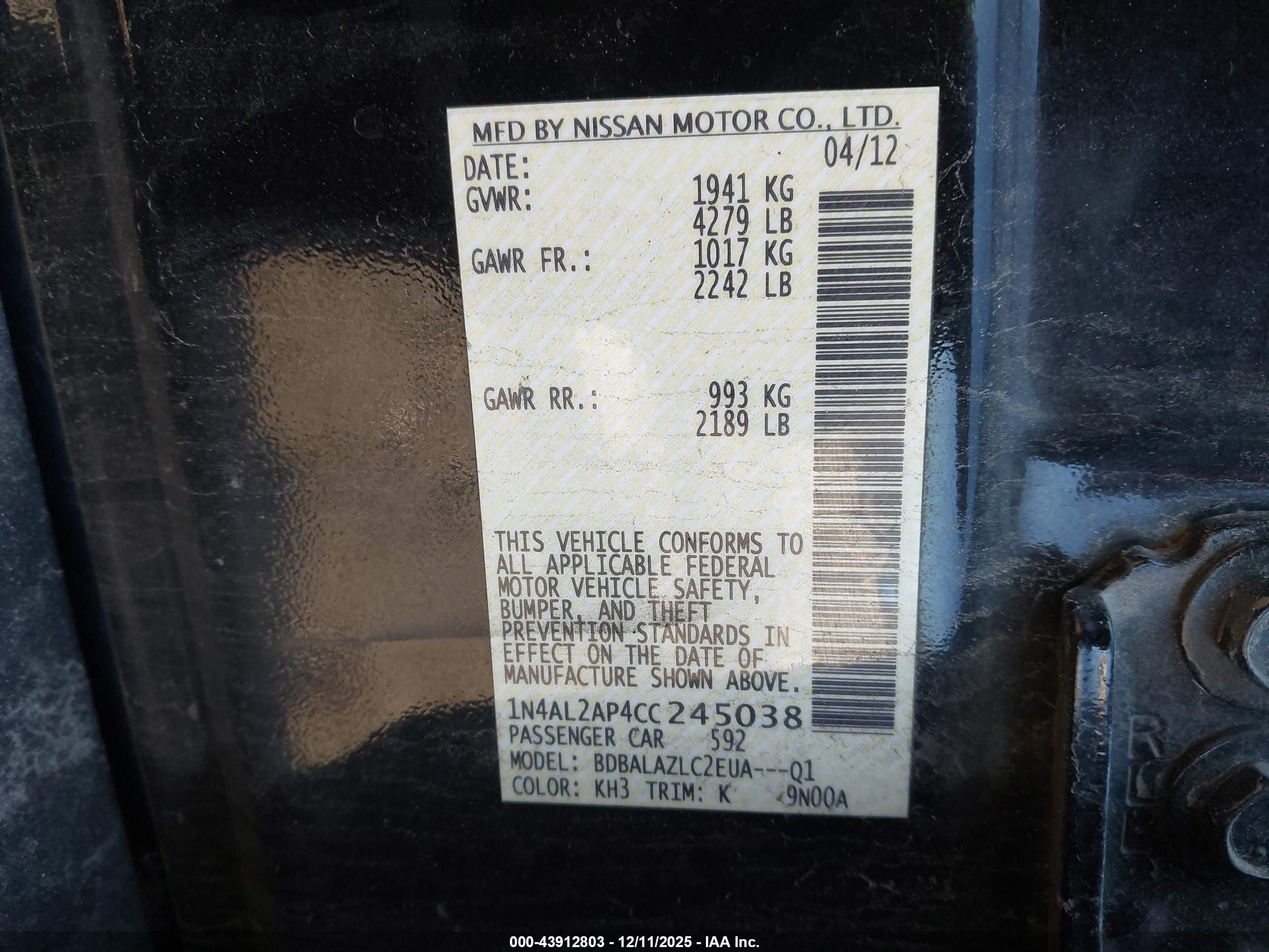 NISSAN ALTIMA image 9