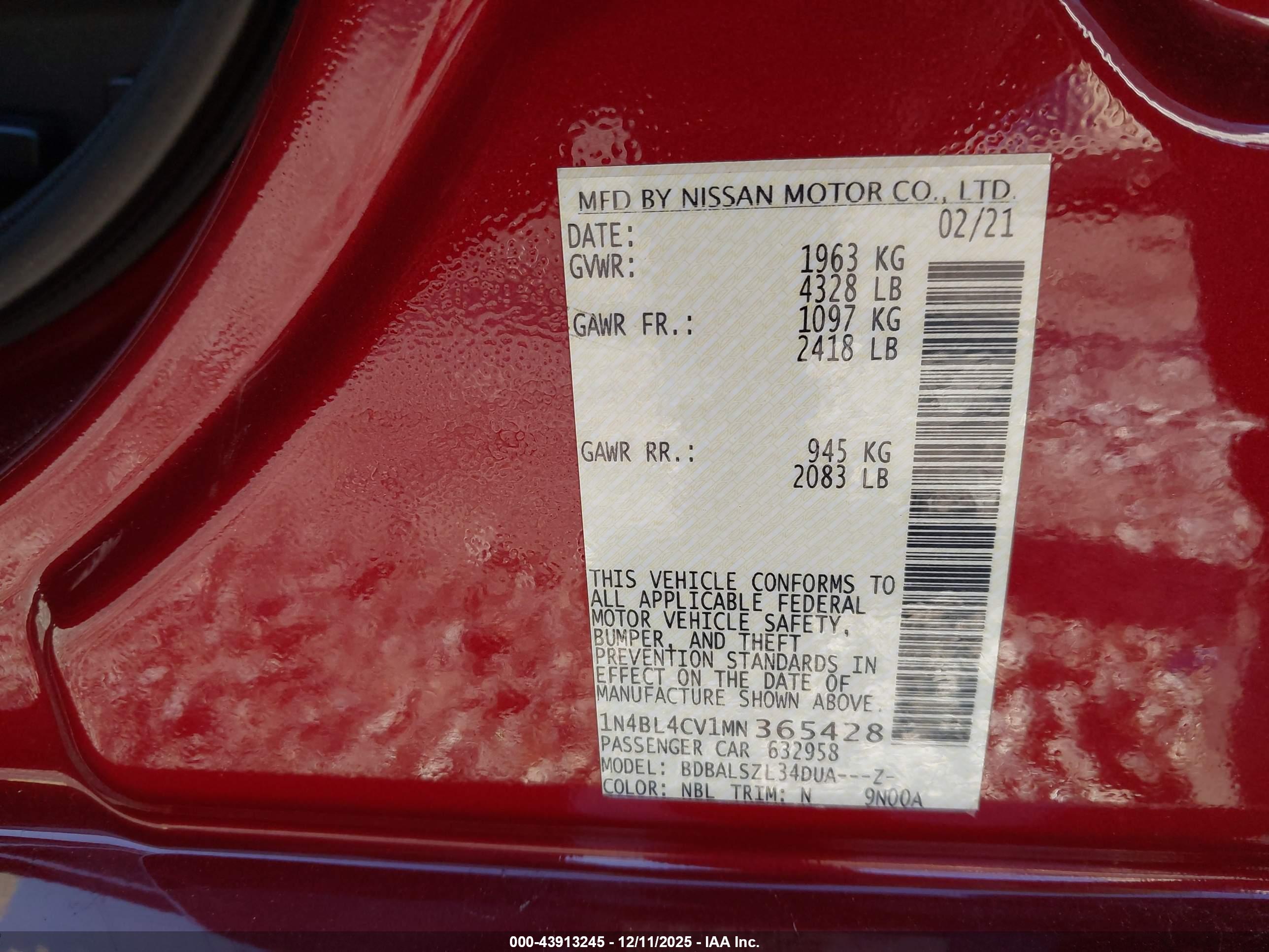 NISSAN ALTIMA image 9