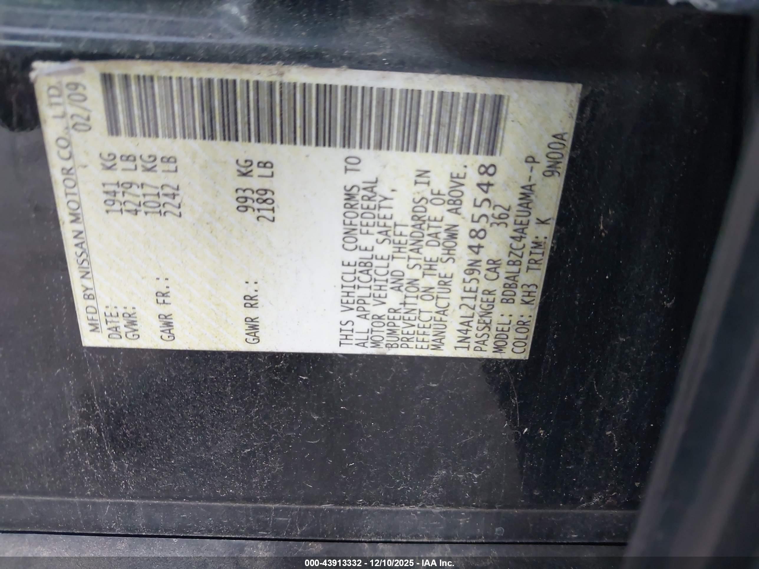 NISSAN ALTIMA image 9
