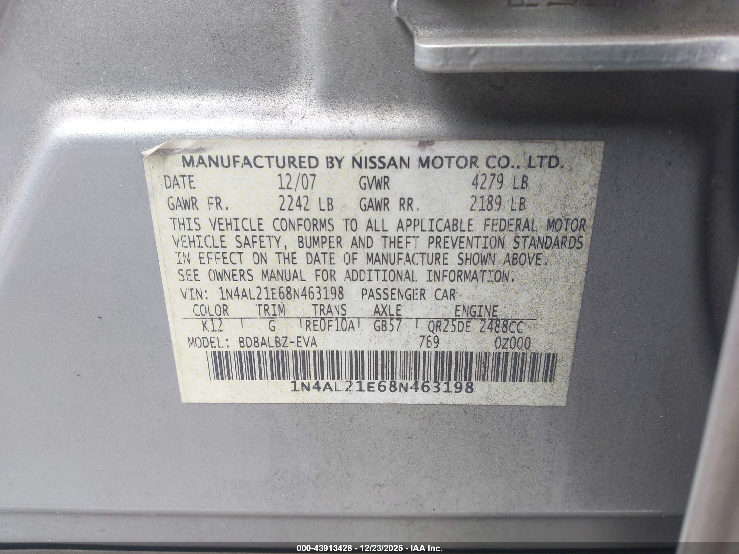 NISSAN ALTIMA image 9