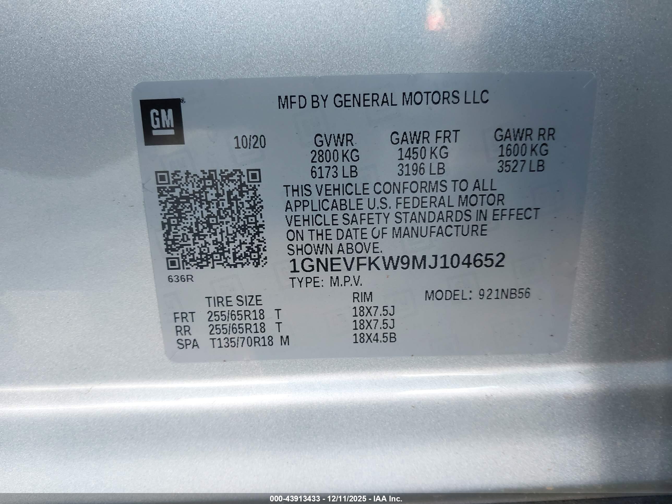 CHEVROLET TRAVERSE image 9