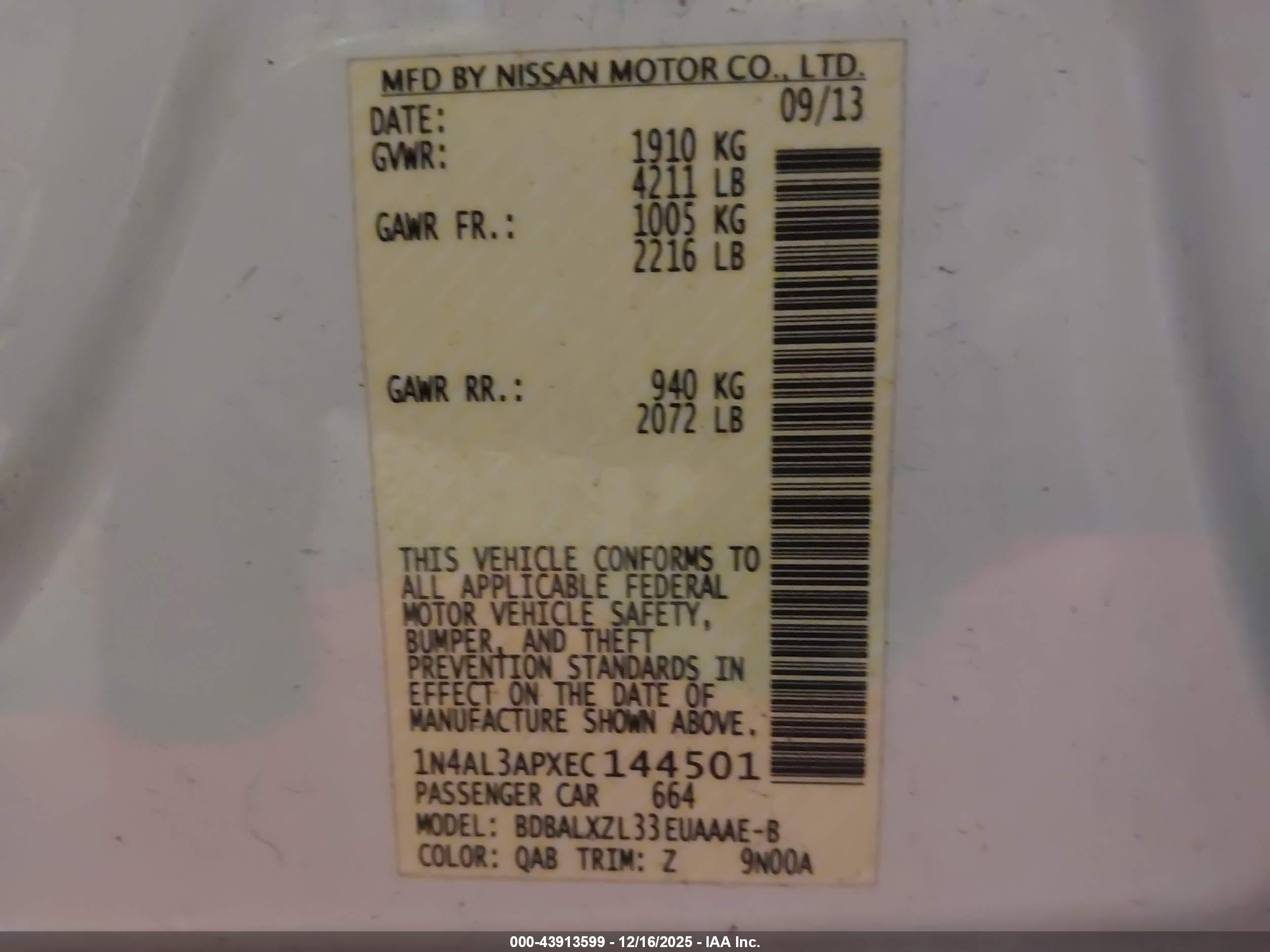 NISSAN ALTIMA image 9