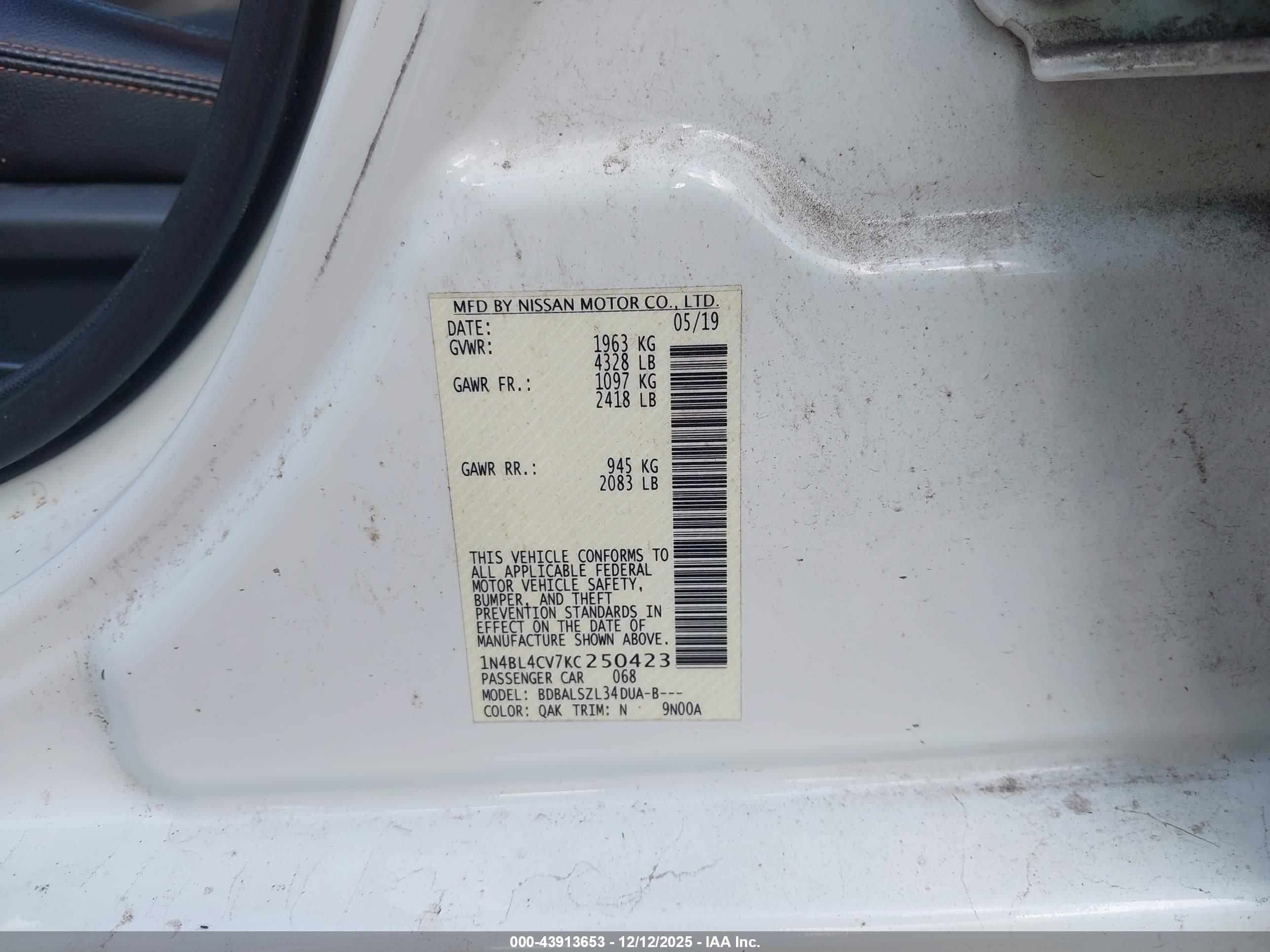 NISSAN ALTIMA image 9