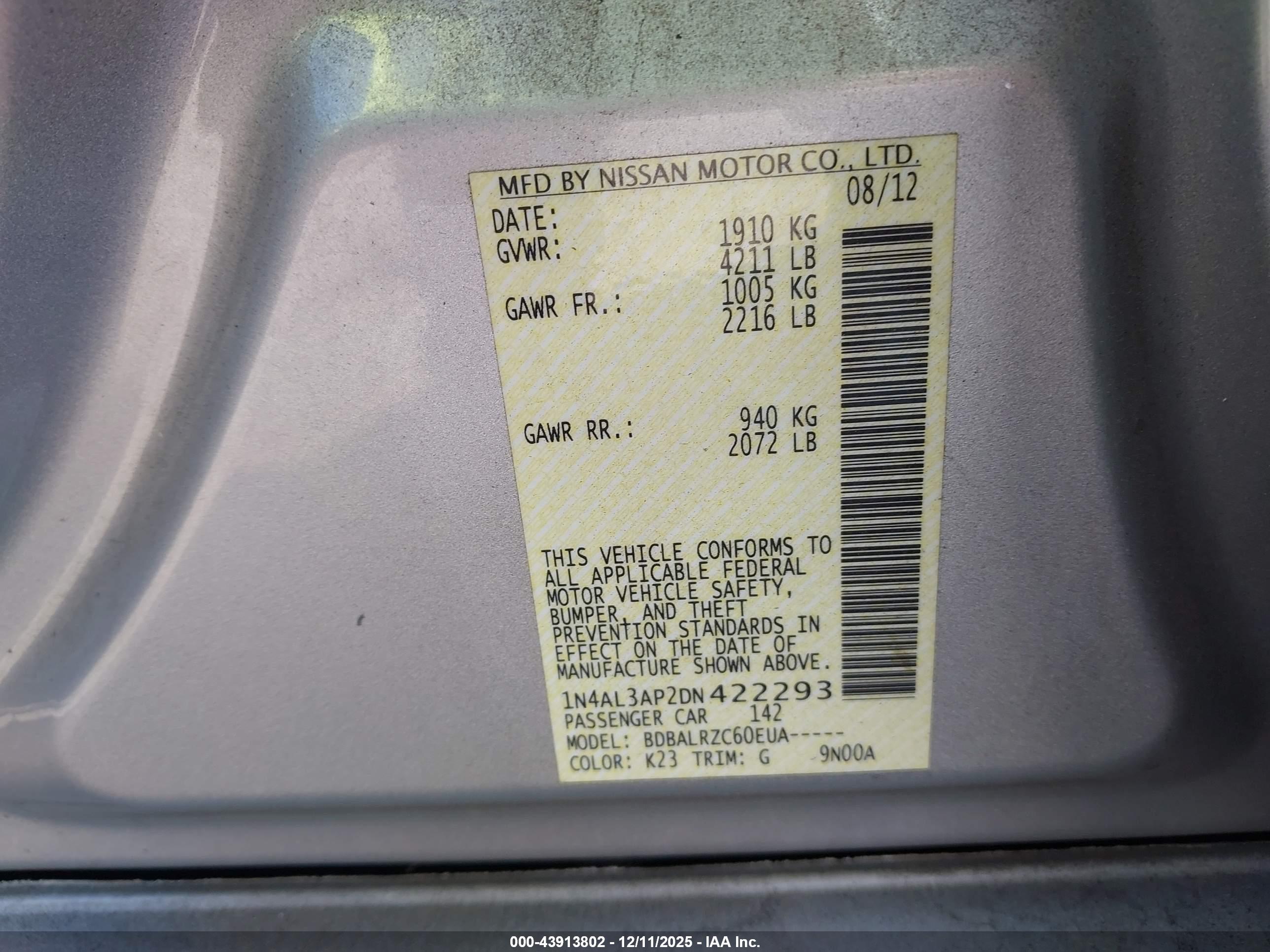 NISSAN ALTIMA image 9
