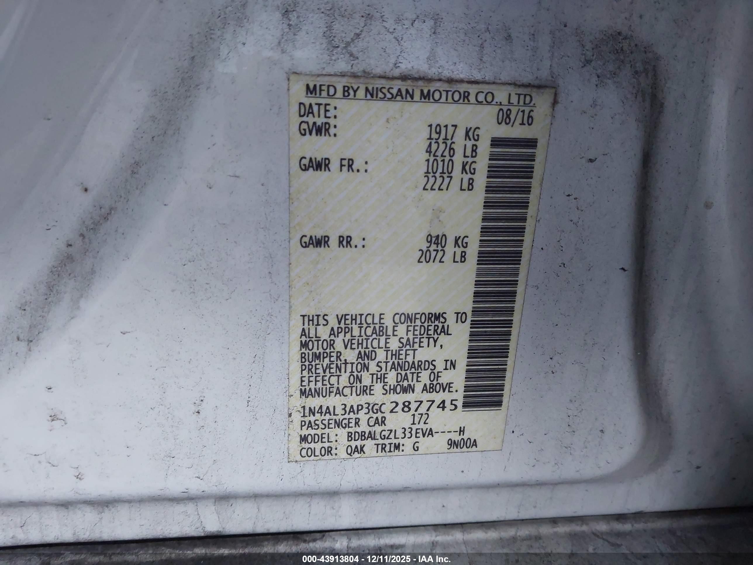 NISSAN ALTIMA image 9