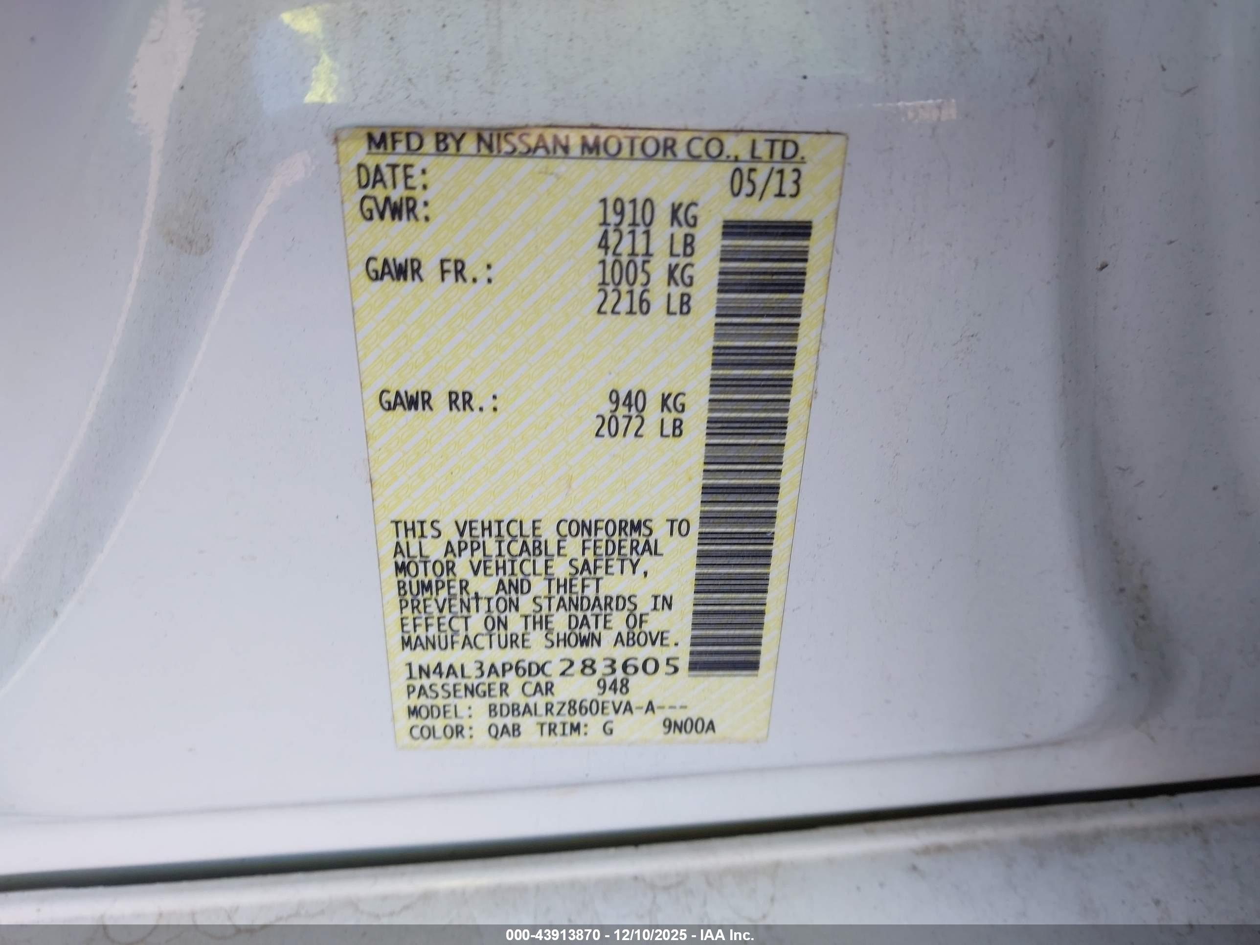 NISSAN ALTIMA image 9