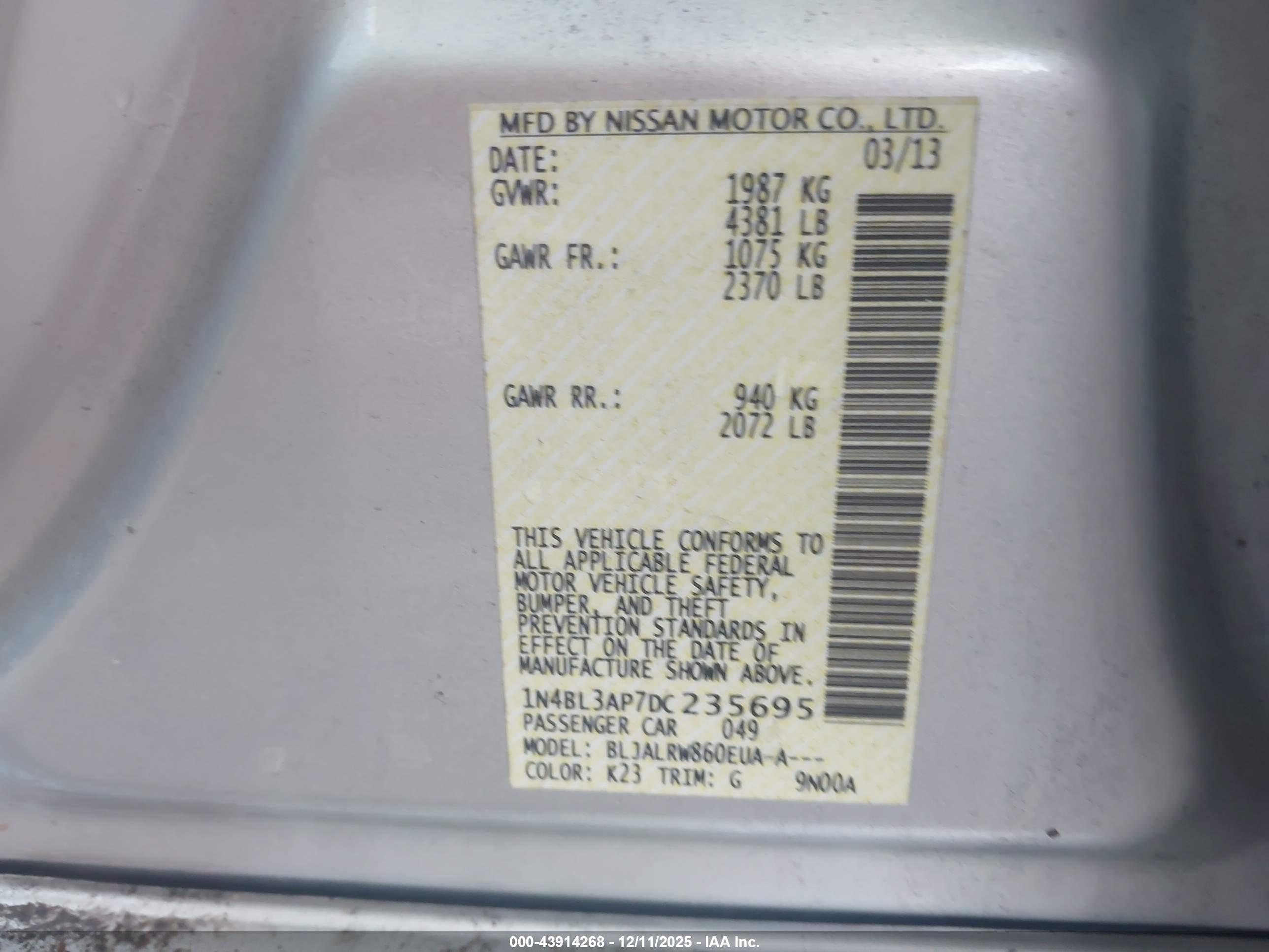 NISSAN ALTIMA image 9
