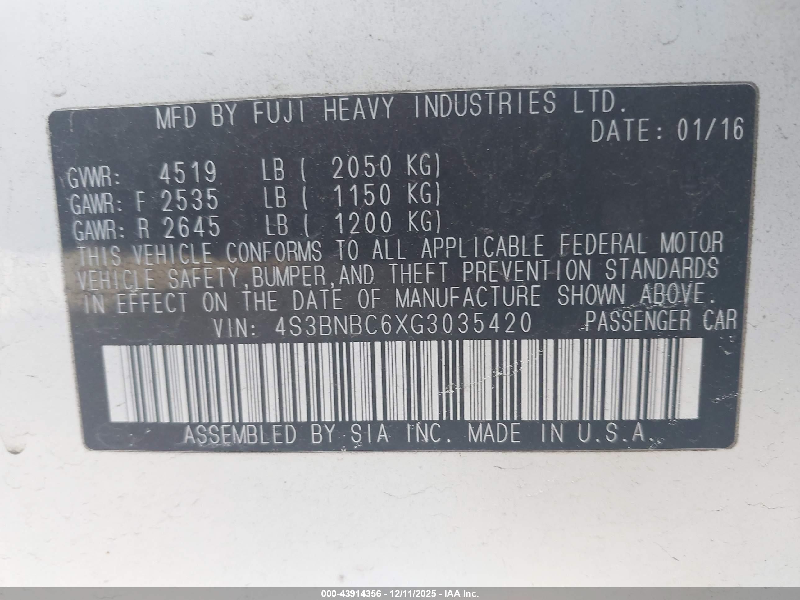 SUBARU LEGACY image 9