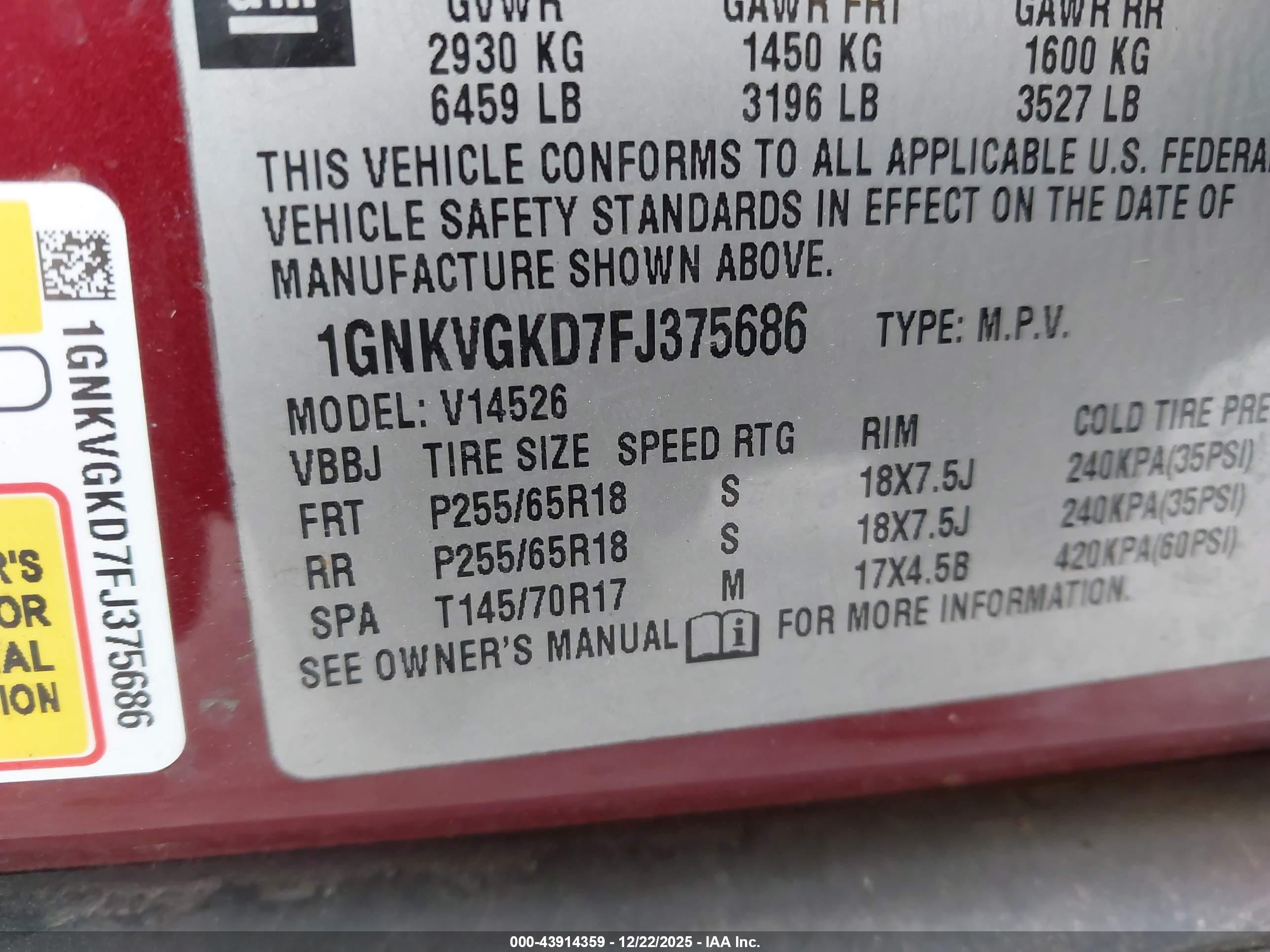 CHEVROLET TRAVERSE image 9