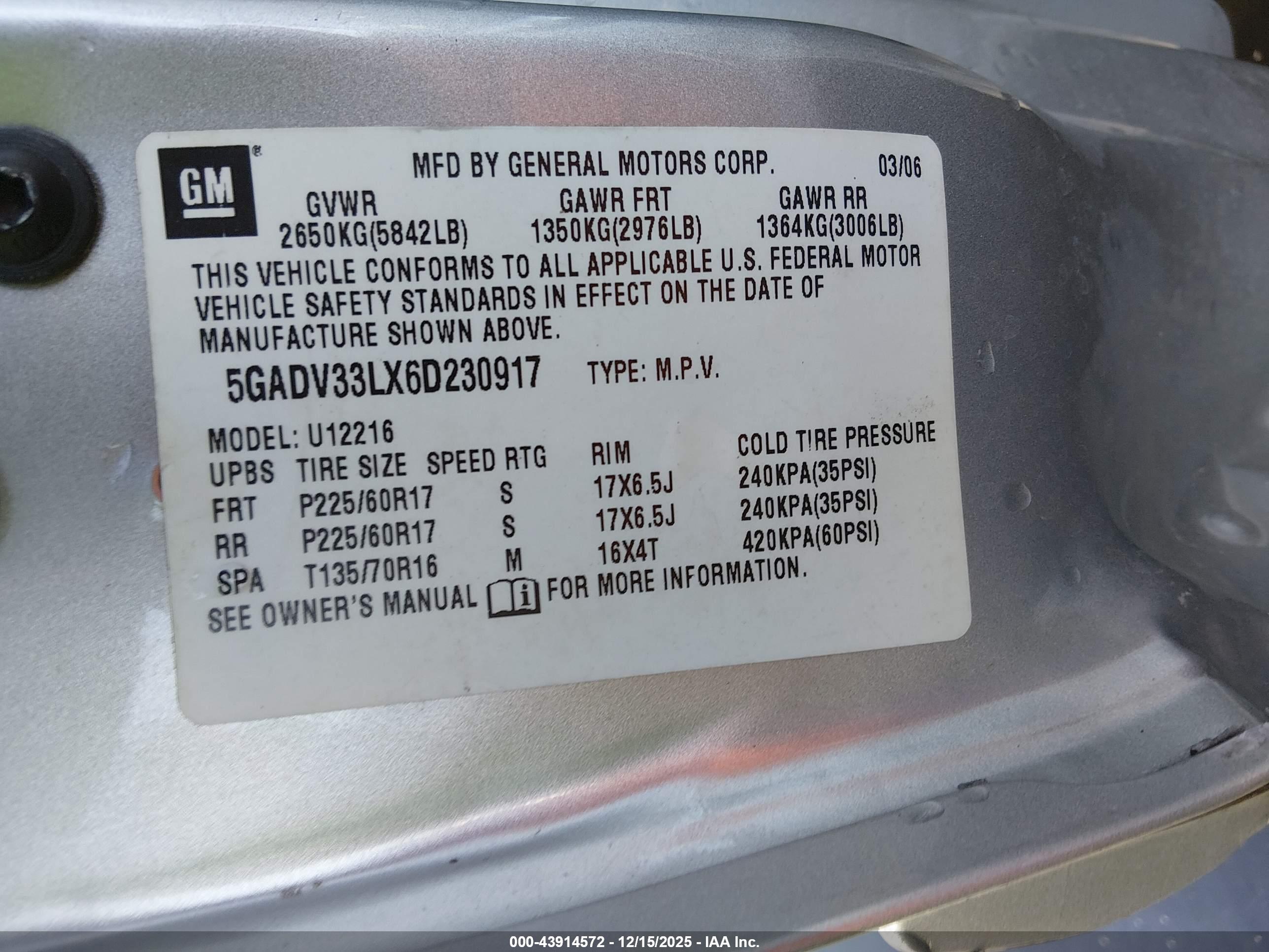 BUICK TERRAZA image 9