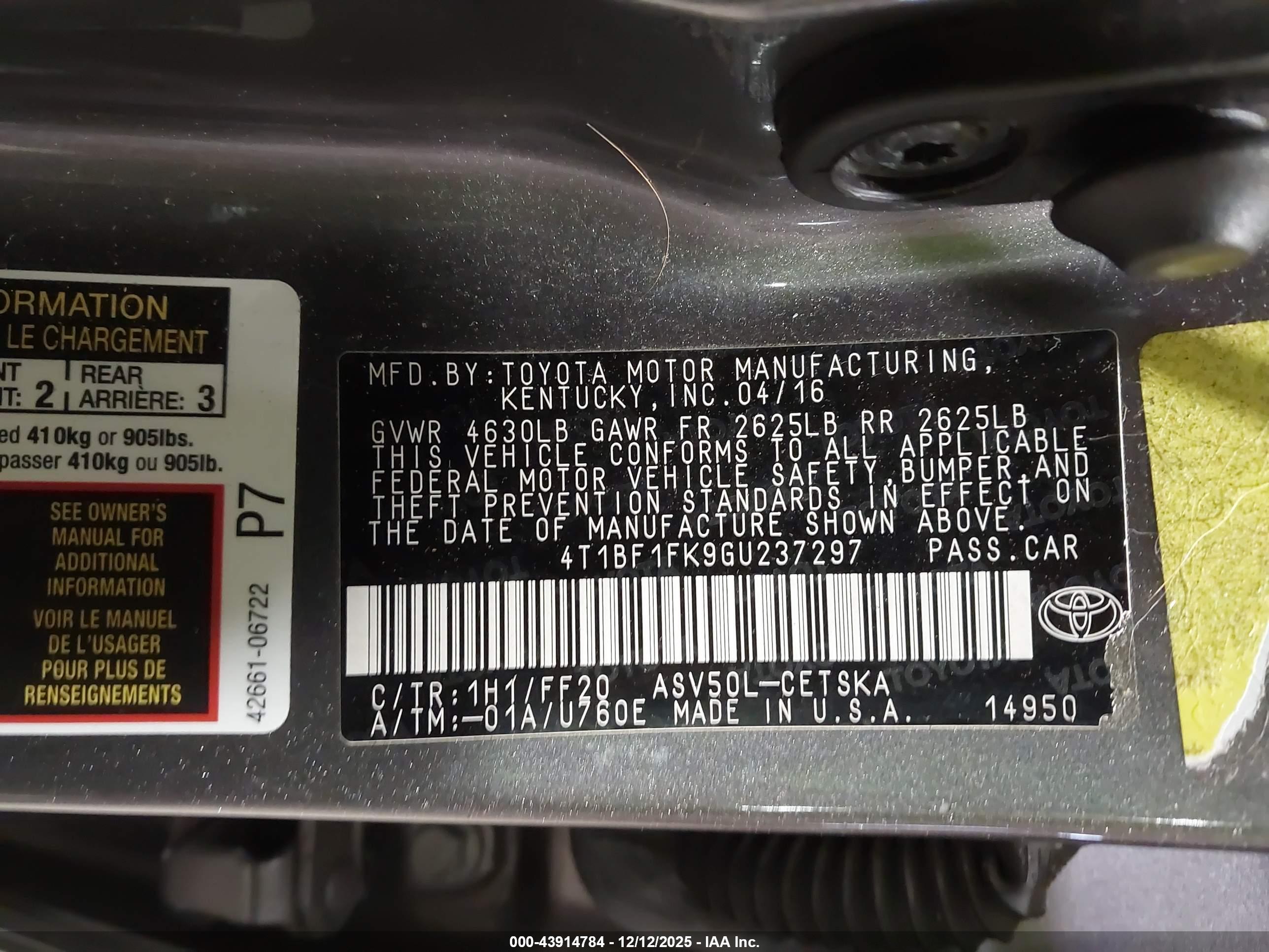 TOYOTA CAMRY image 9