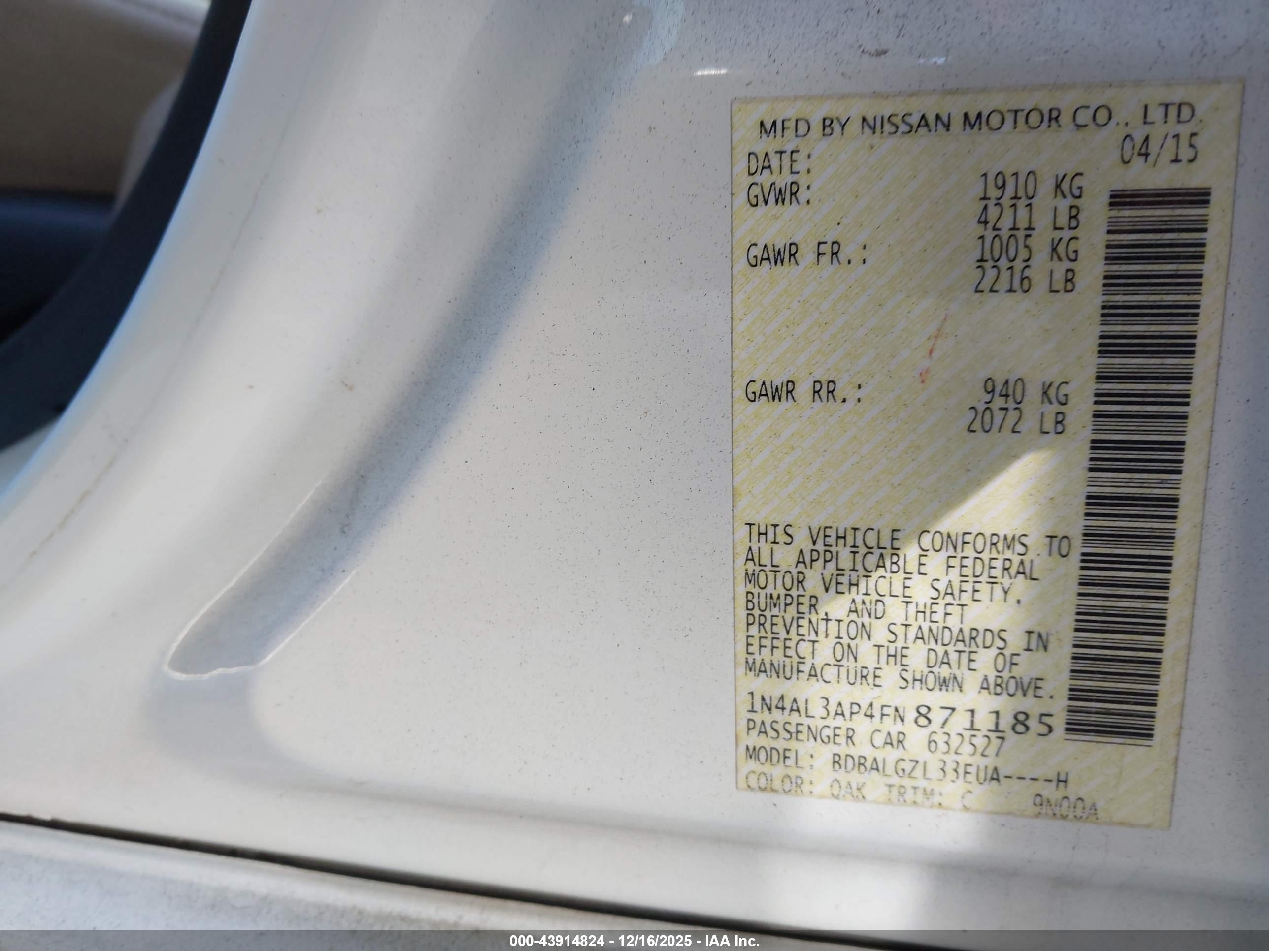 NISSAN ALTIMA image 9