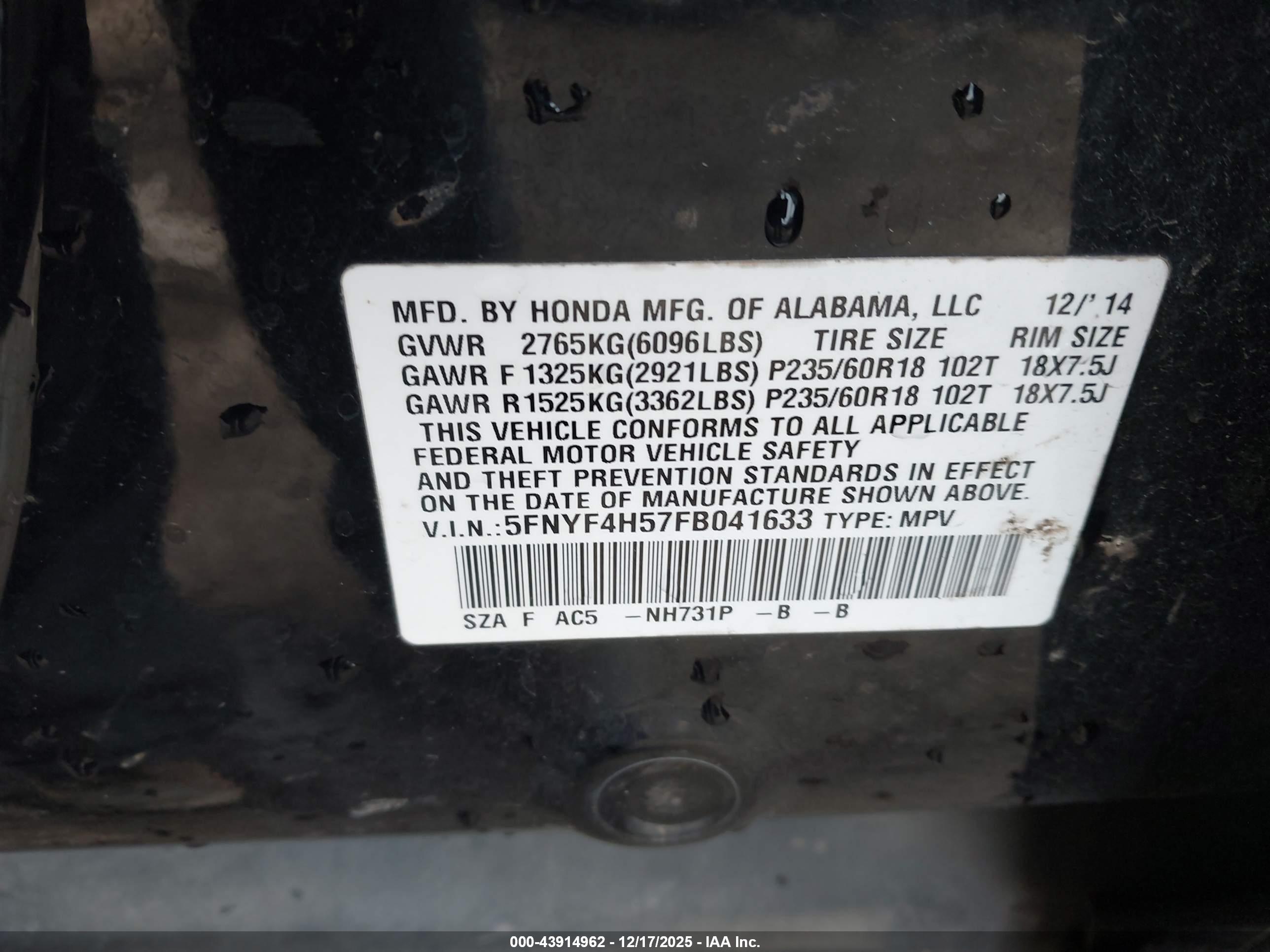 HONDA PILOT image 9