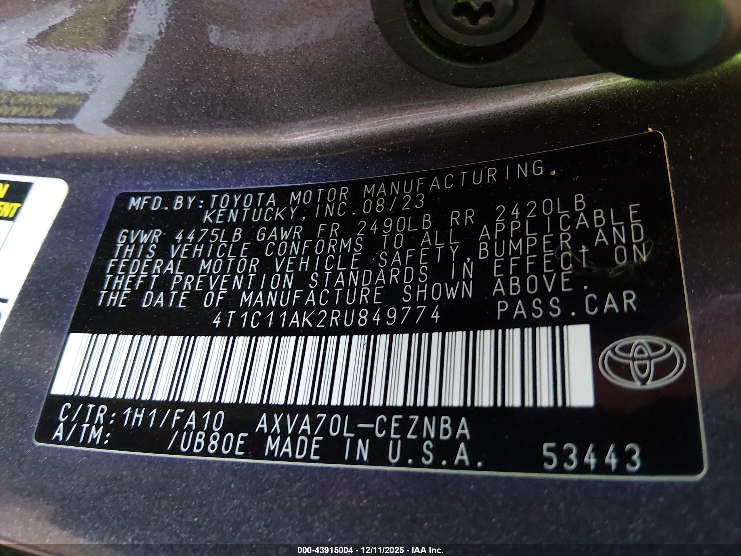 TOYOTA CAMRY image 9