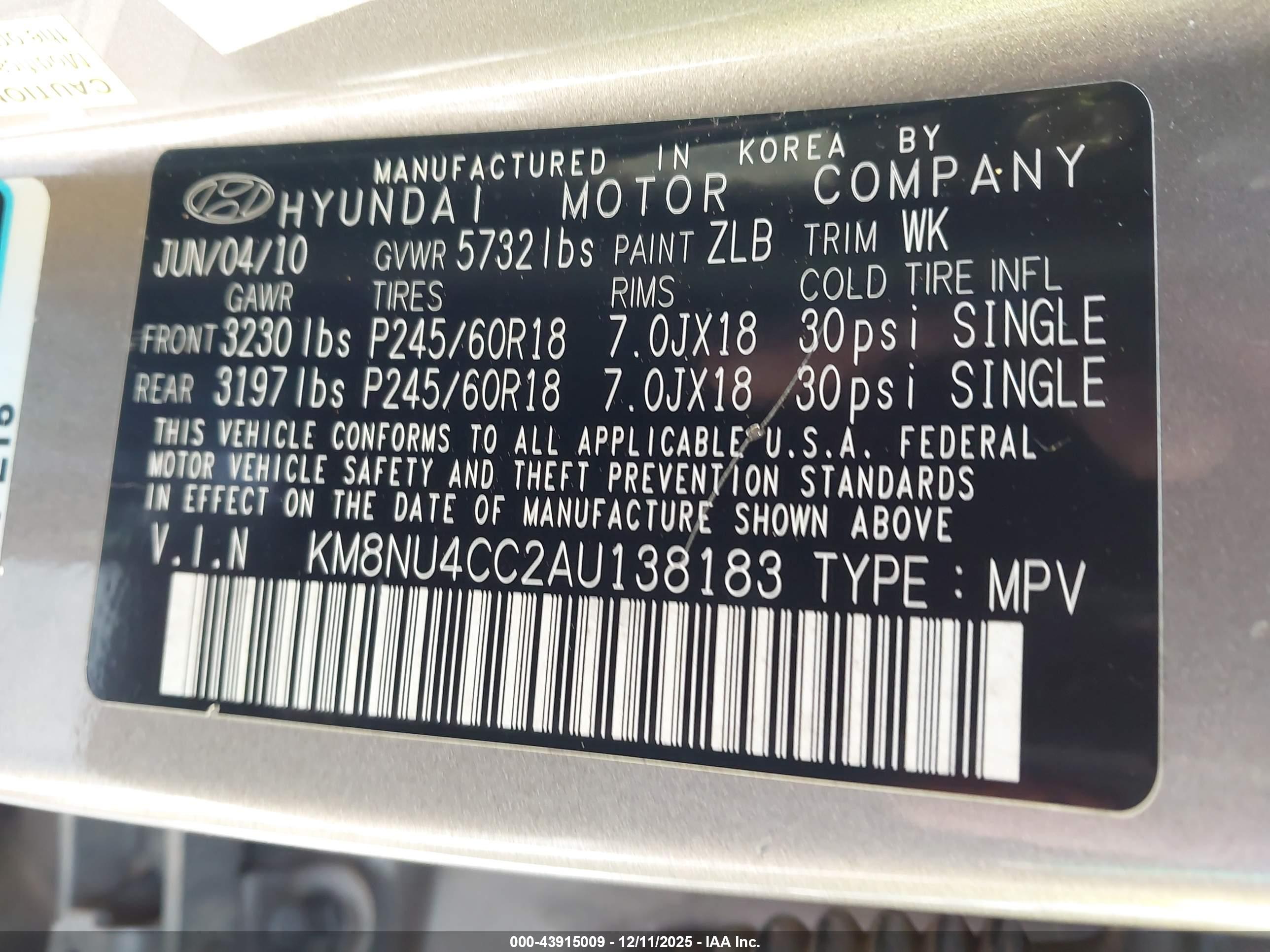 HYUNDAI VERACRUZ image 9