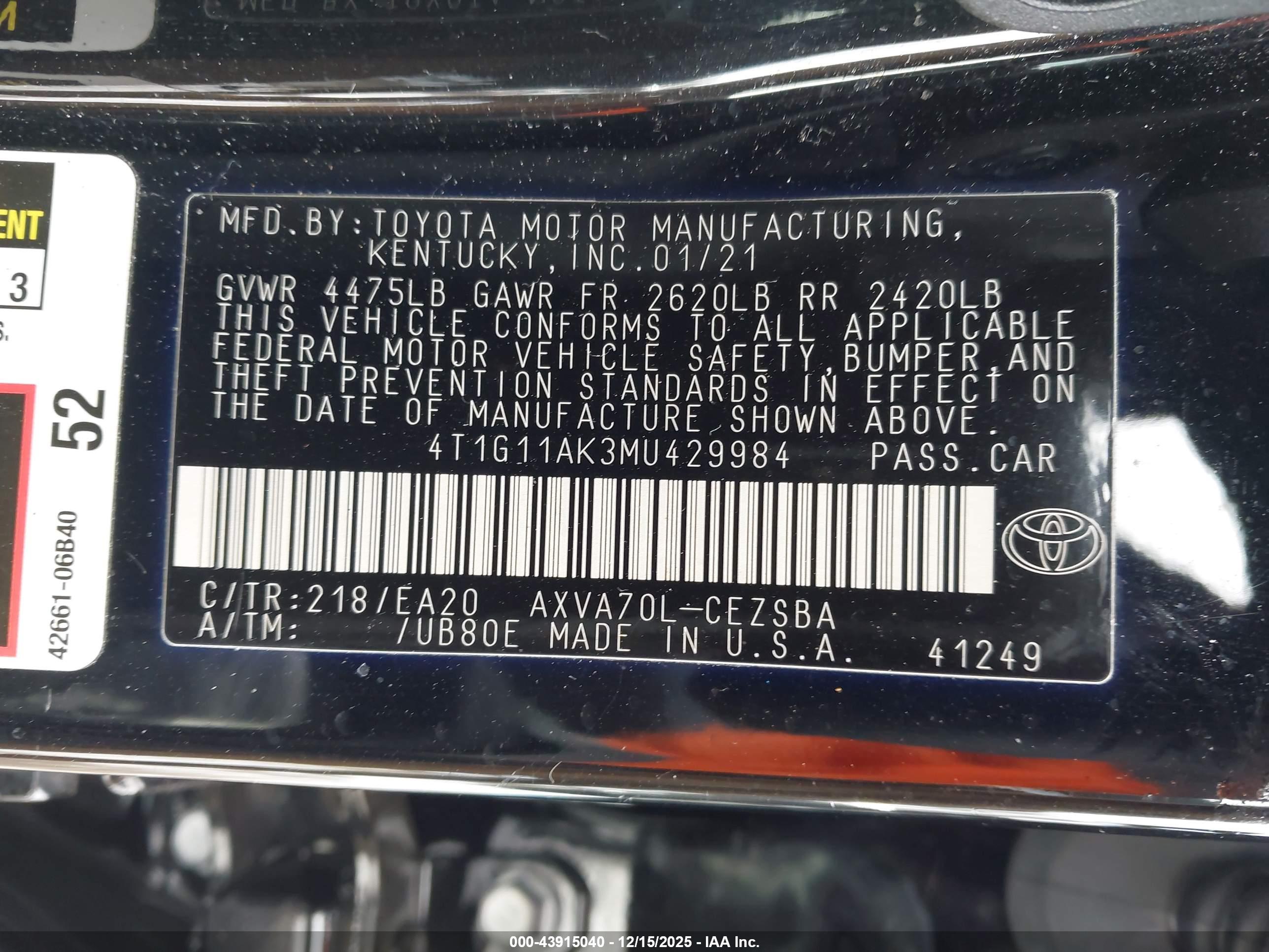 TOYOTA CAMRY image 9