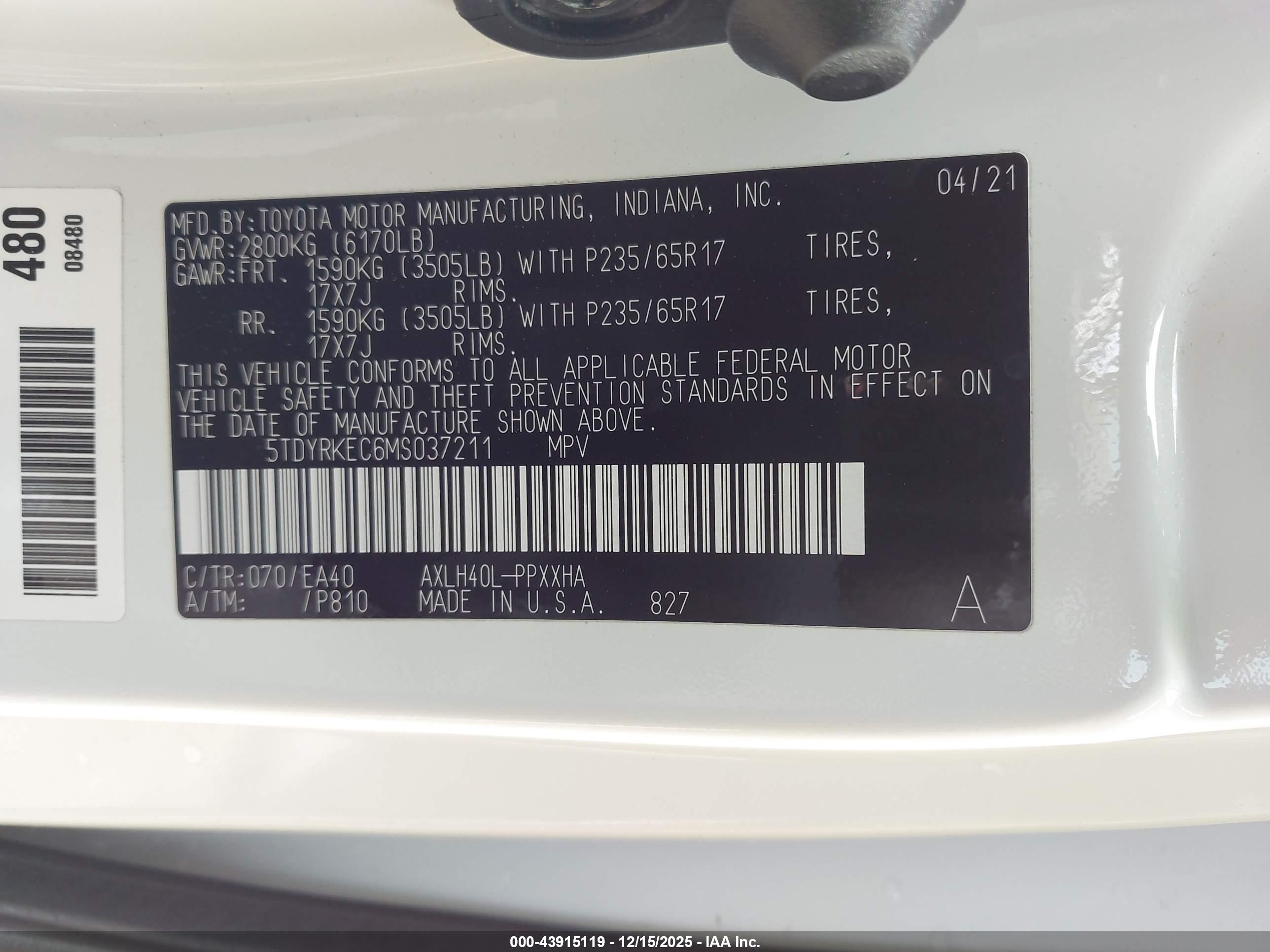TOYOTA SIENNA image 9