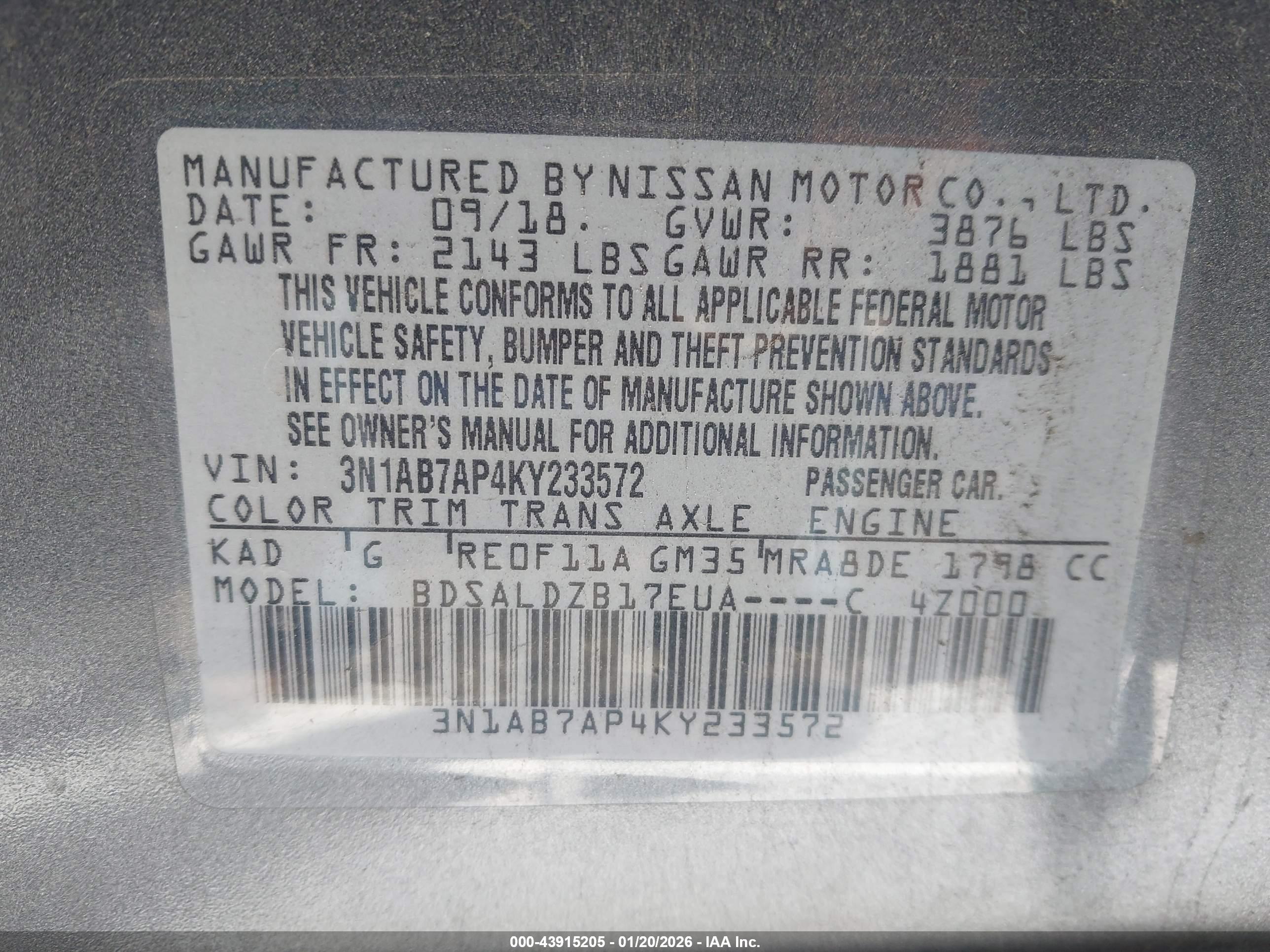 NISSAN SENTRA image 9