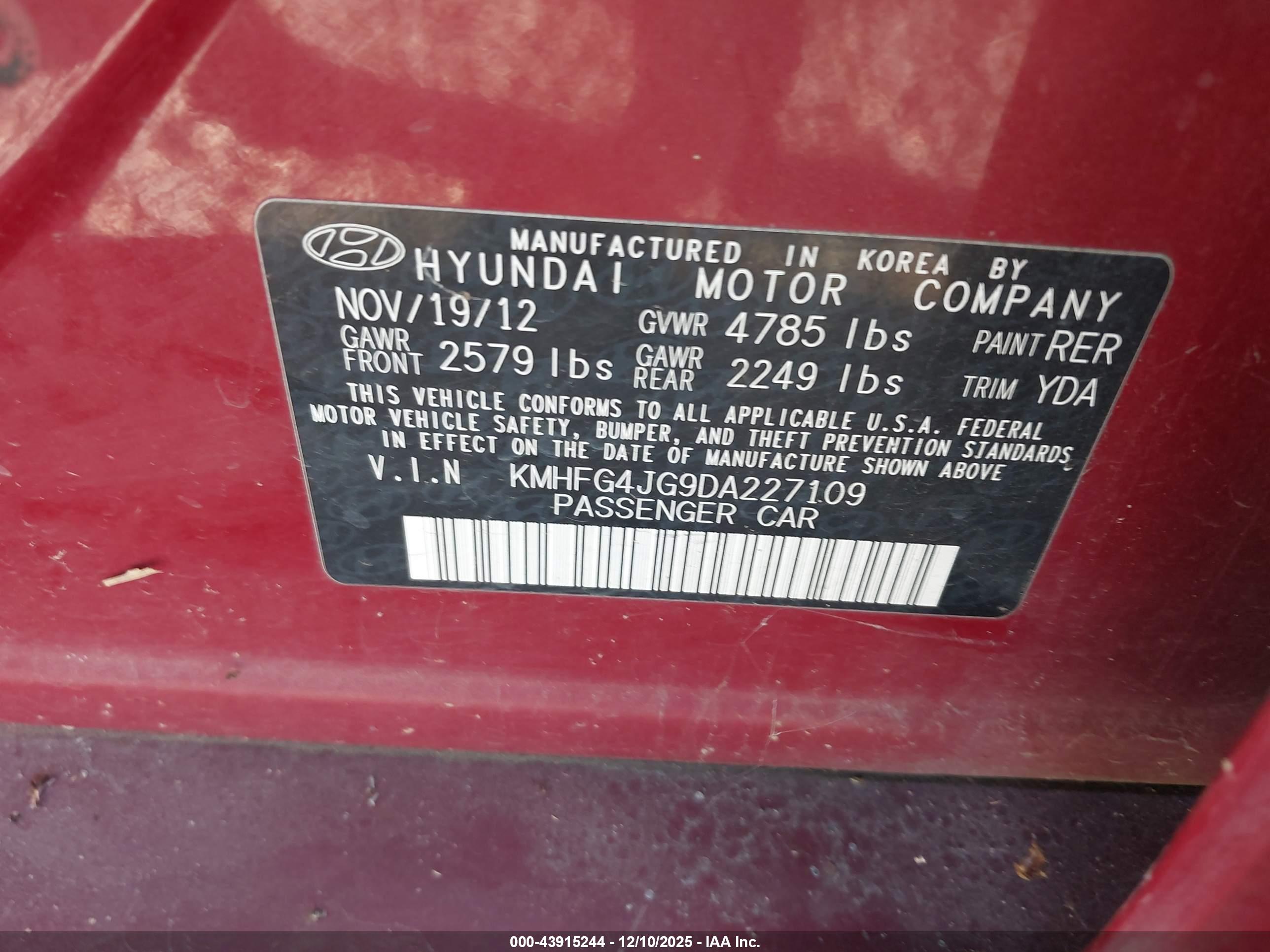 HYUNDAI AZERA image 9