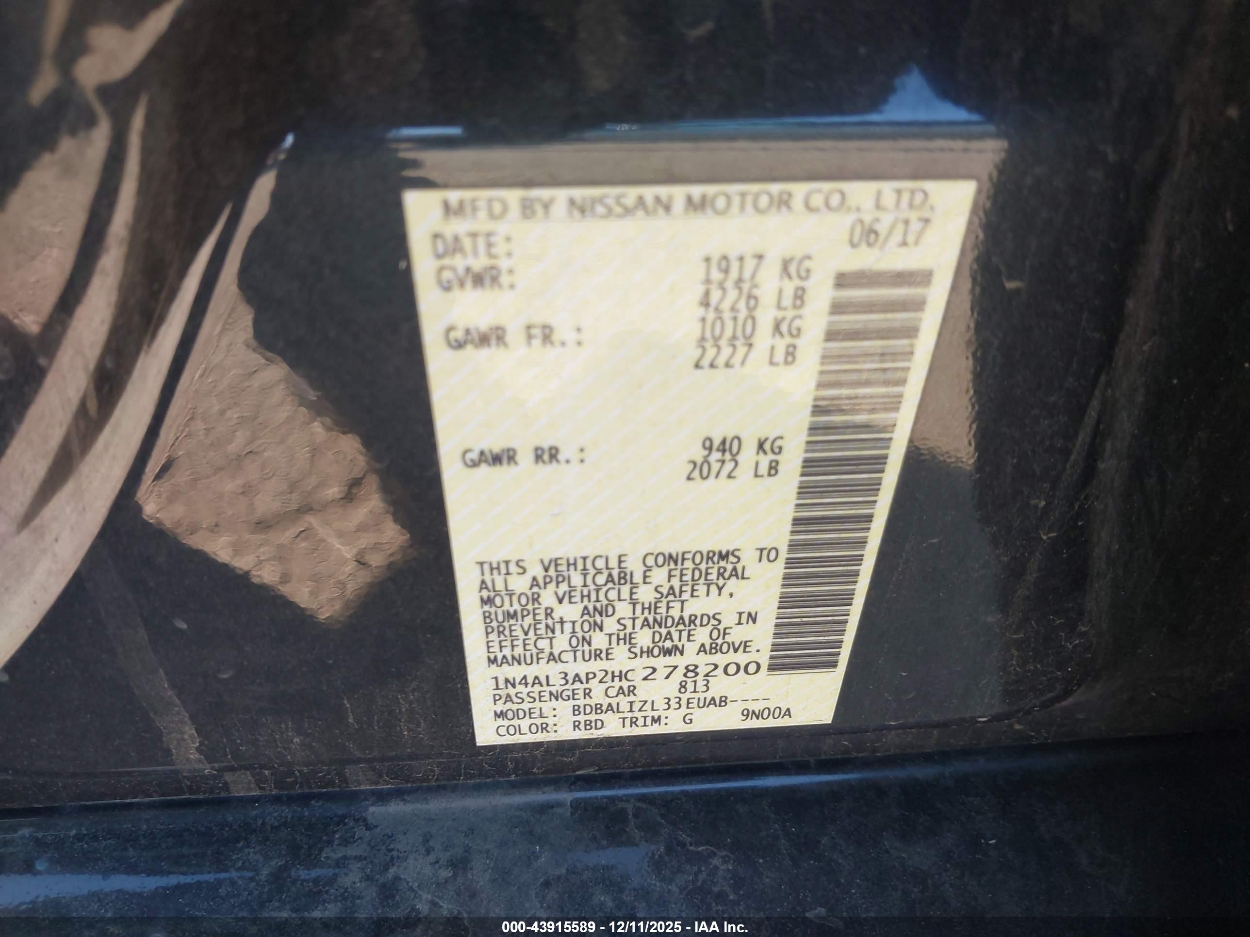 NISSAN ALTIMA image 9