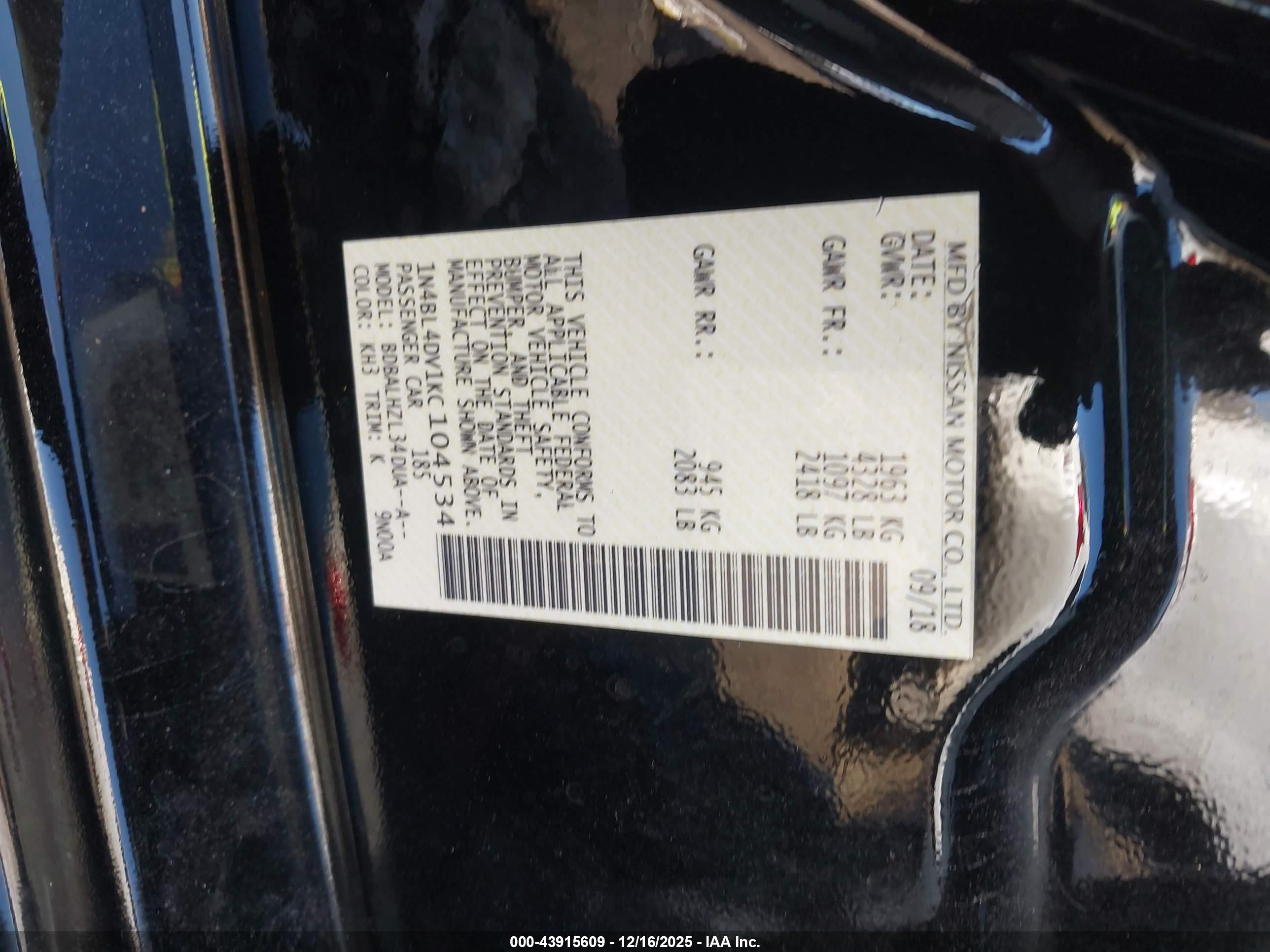 NISSAN ALTIMA image 9