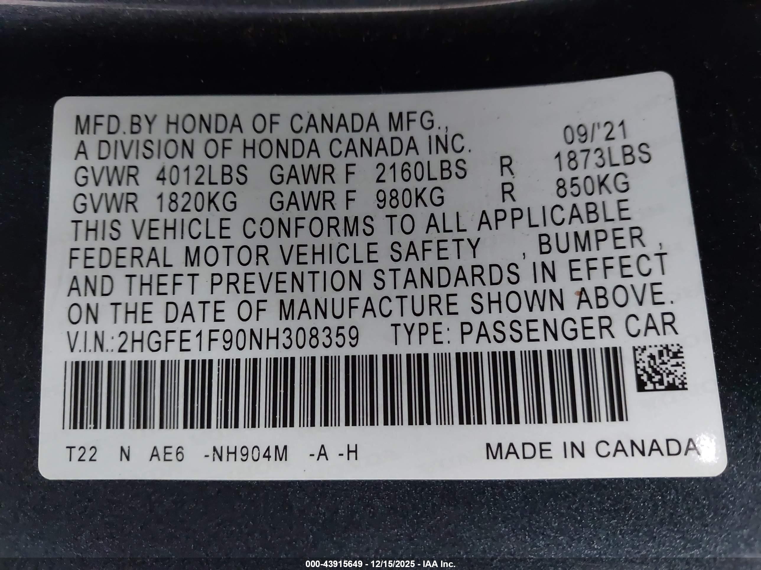 HONDA CIVIC image 9
