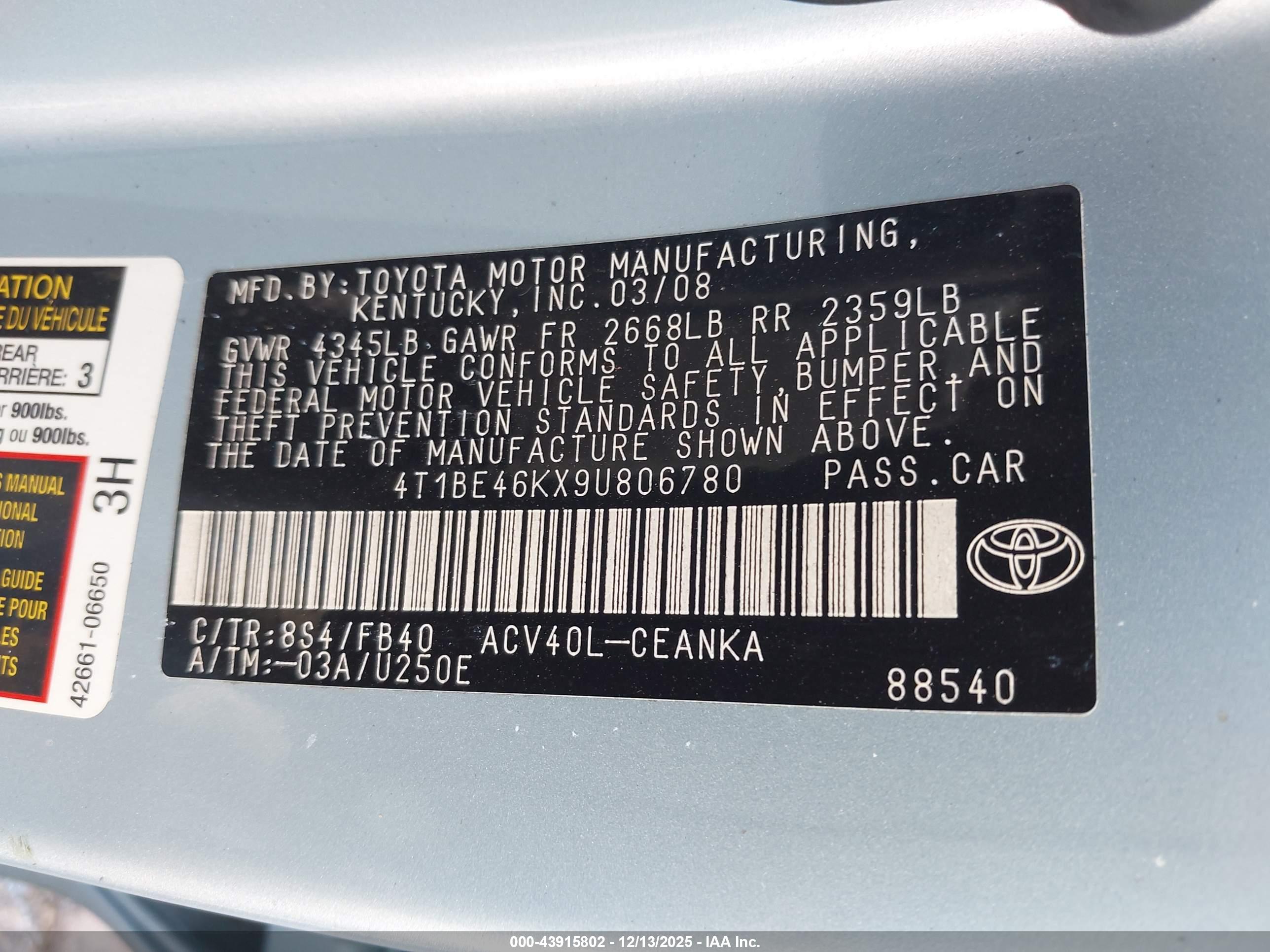TOYOTA CAMRY image 9