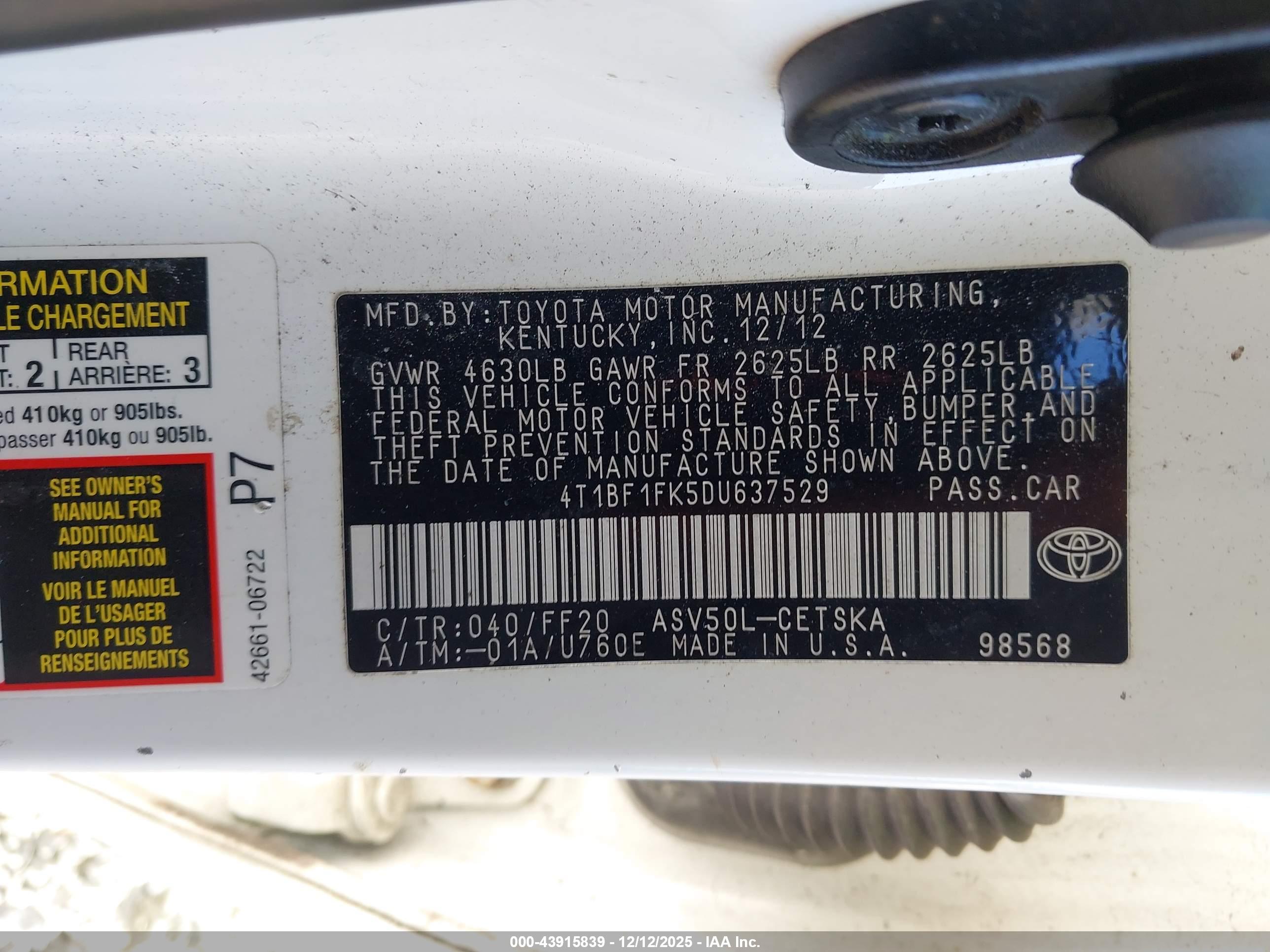 TOYOTA CAMRY image 9