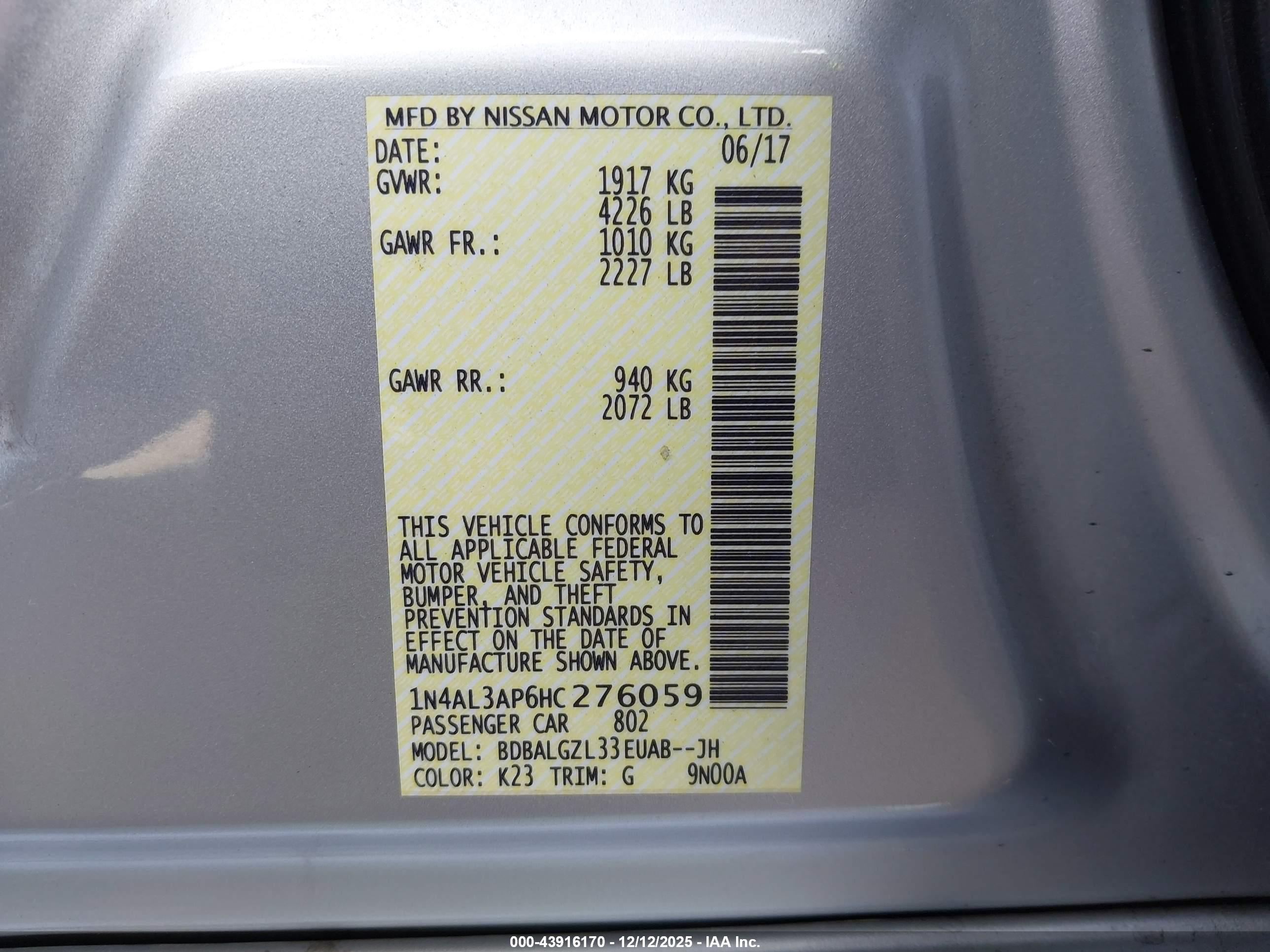 NISSAN ALTIMA image 9