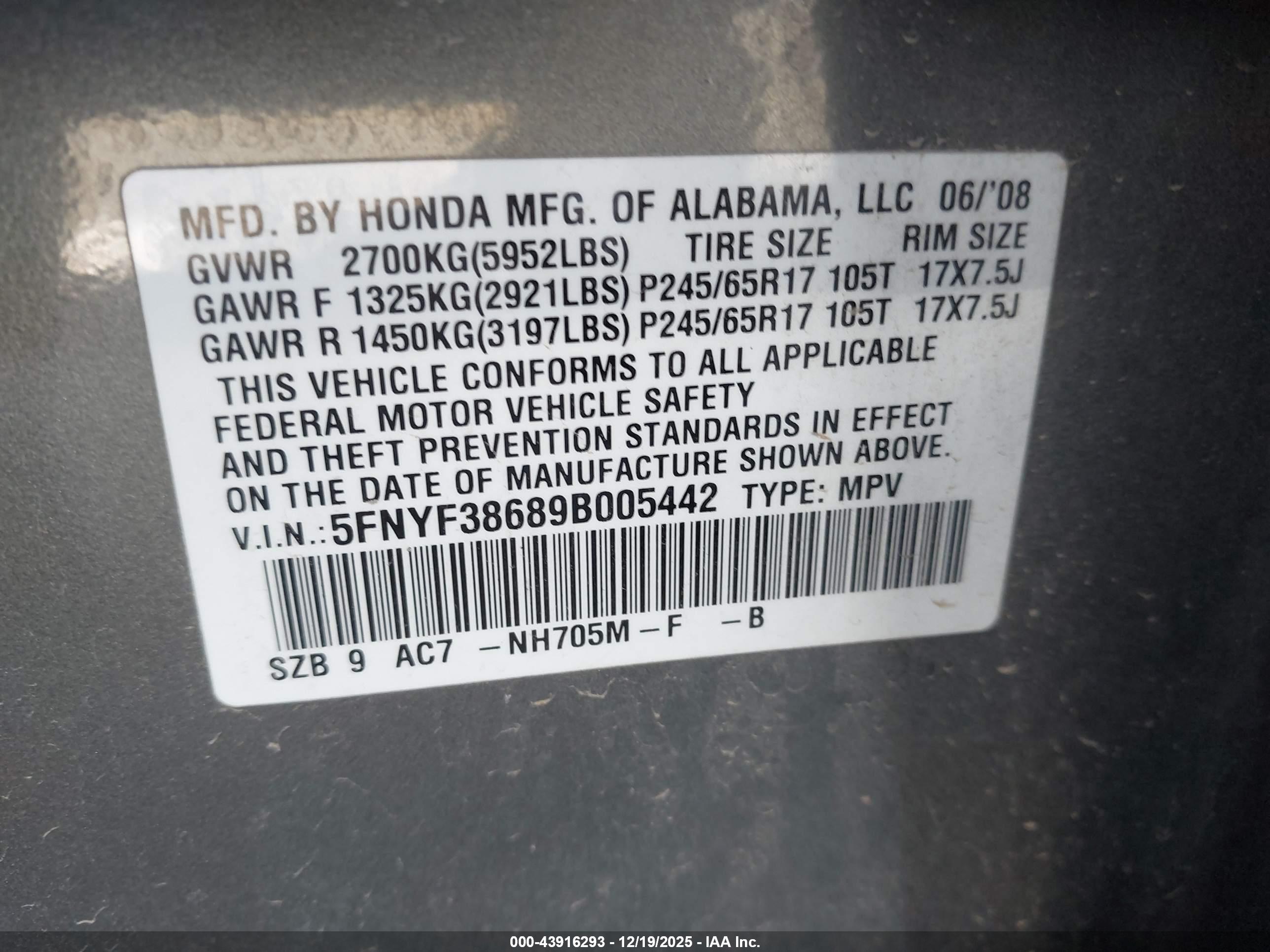 HONDA PILOT image 9