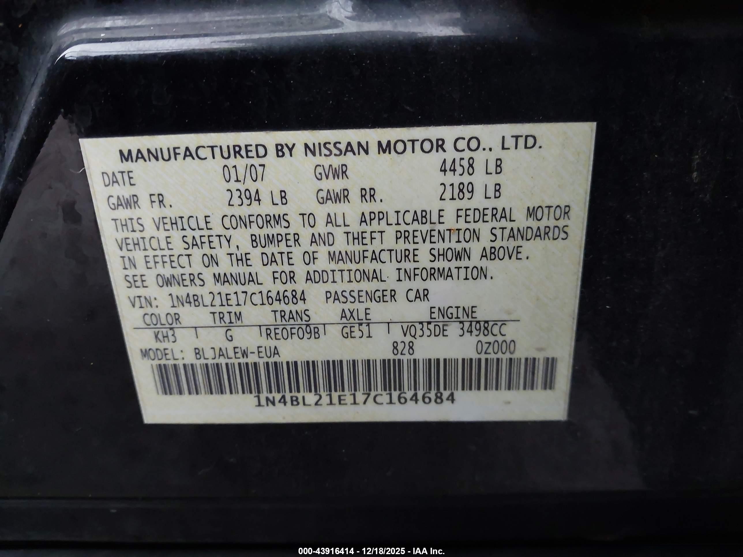 NISSAN ALTIMA image 9