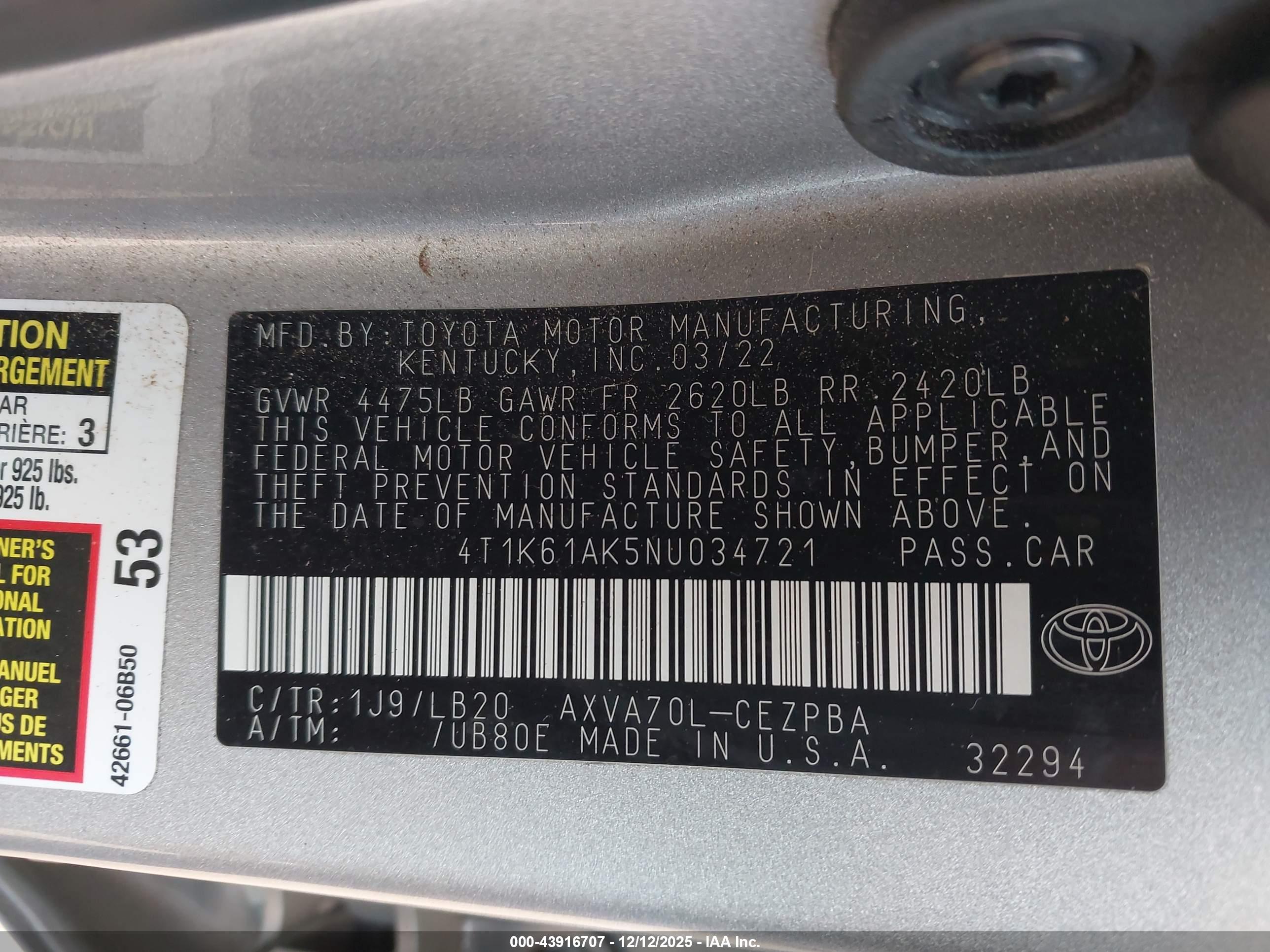 TOYOTA CAMRY image 9