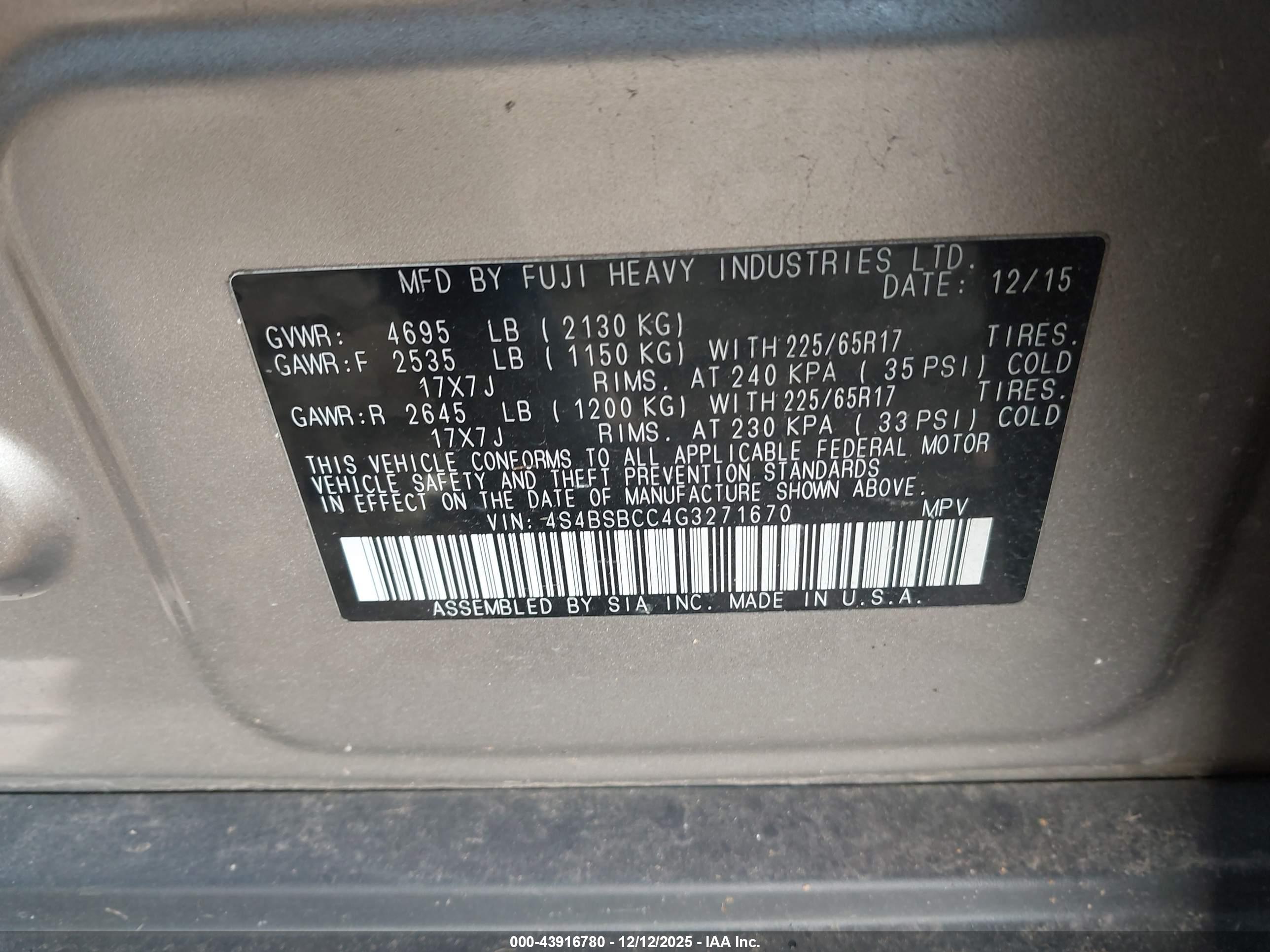 SUBARU OUTBACK image 9