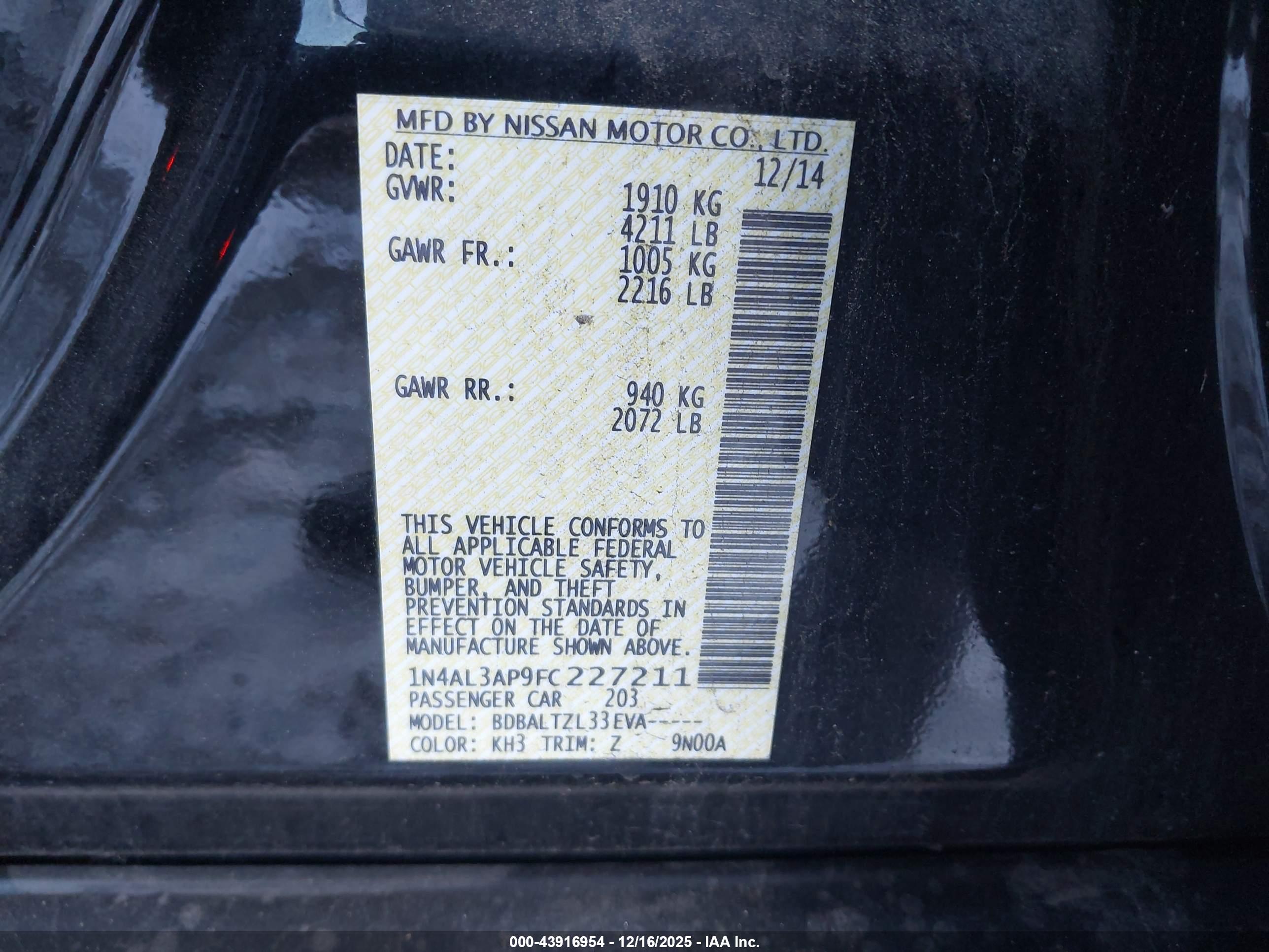 NISSAN ALTIMA image 9