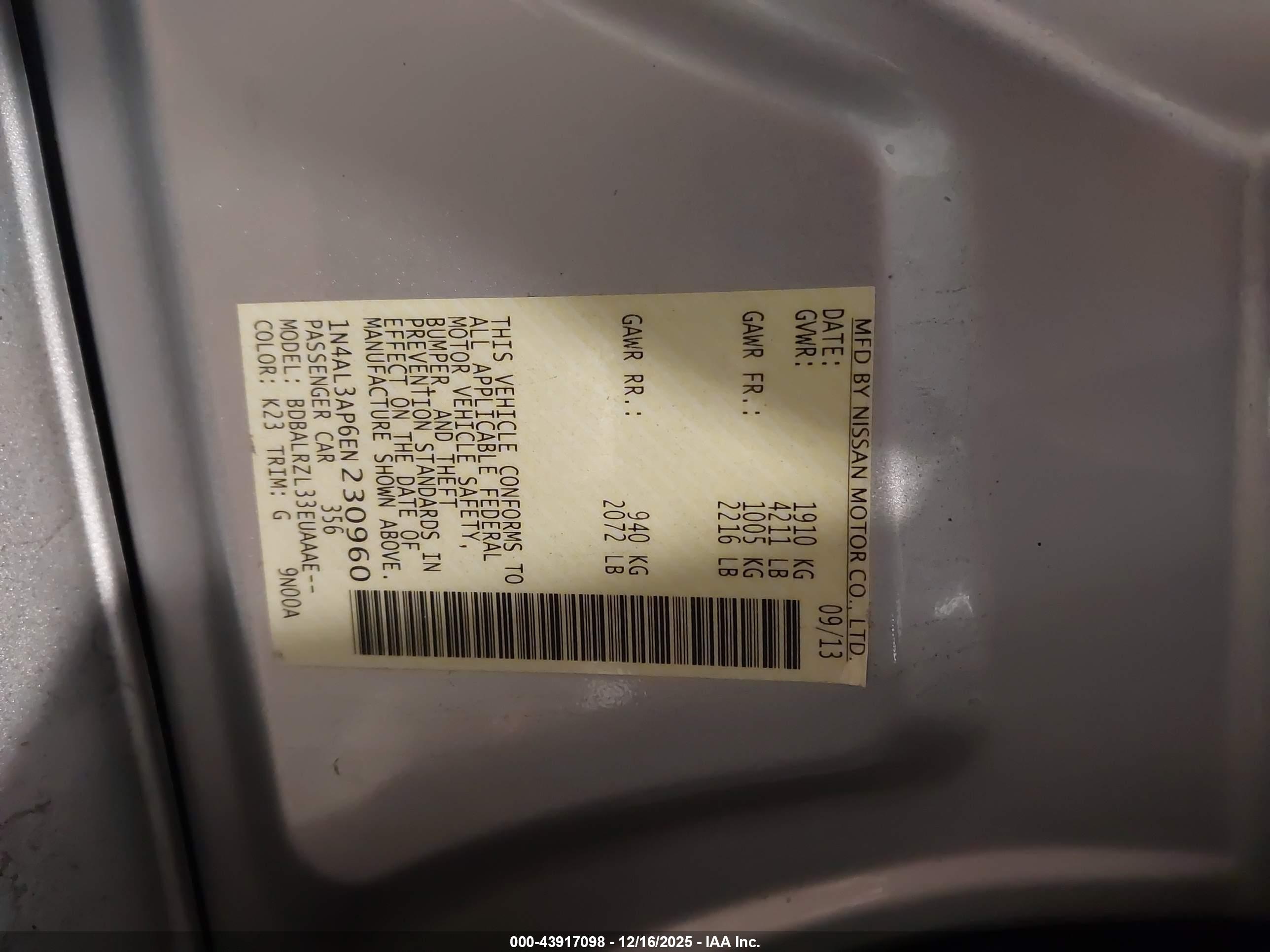 NISSAN ALTIMA image 9