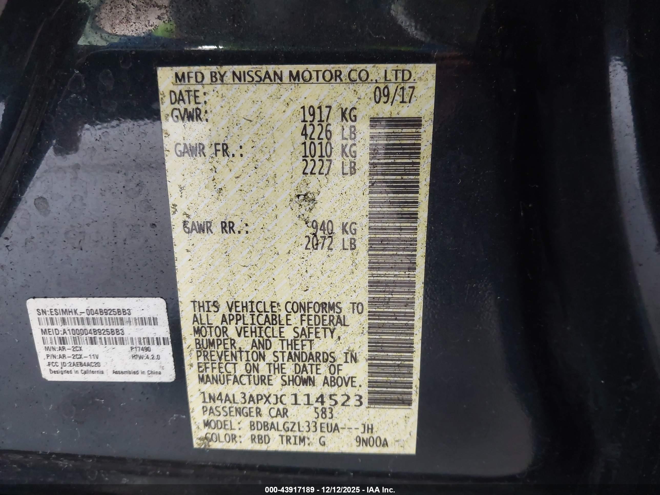 NISSAN ALTIMA image 9