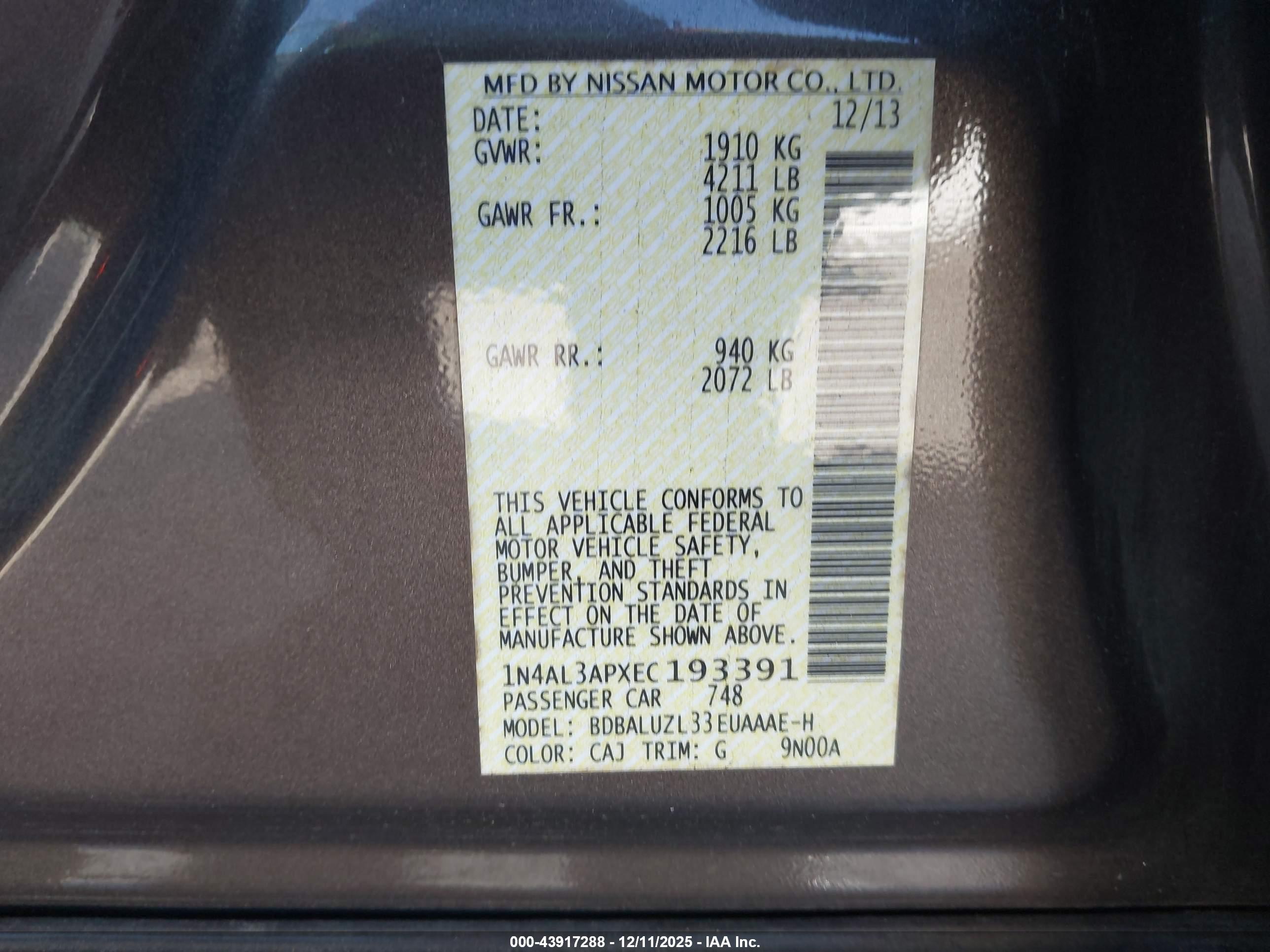 NISSAN ALTIMA image 9