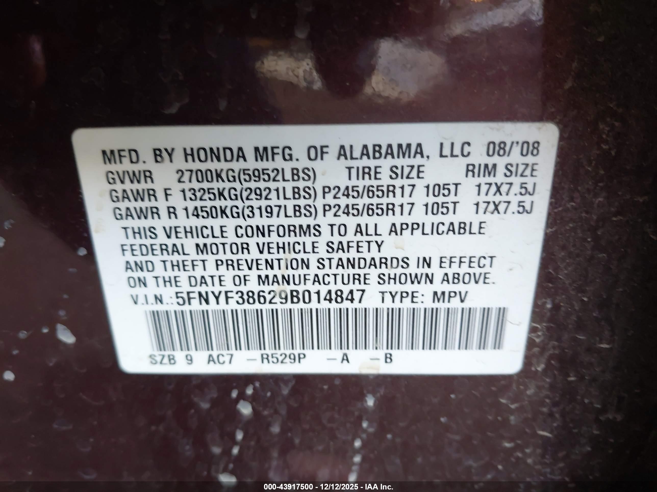 HONDA PILOT image 9