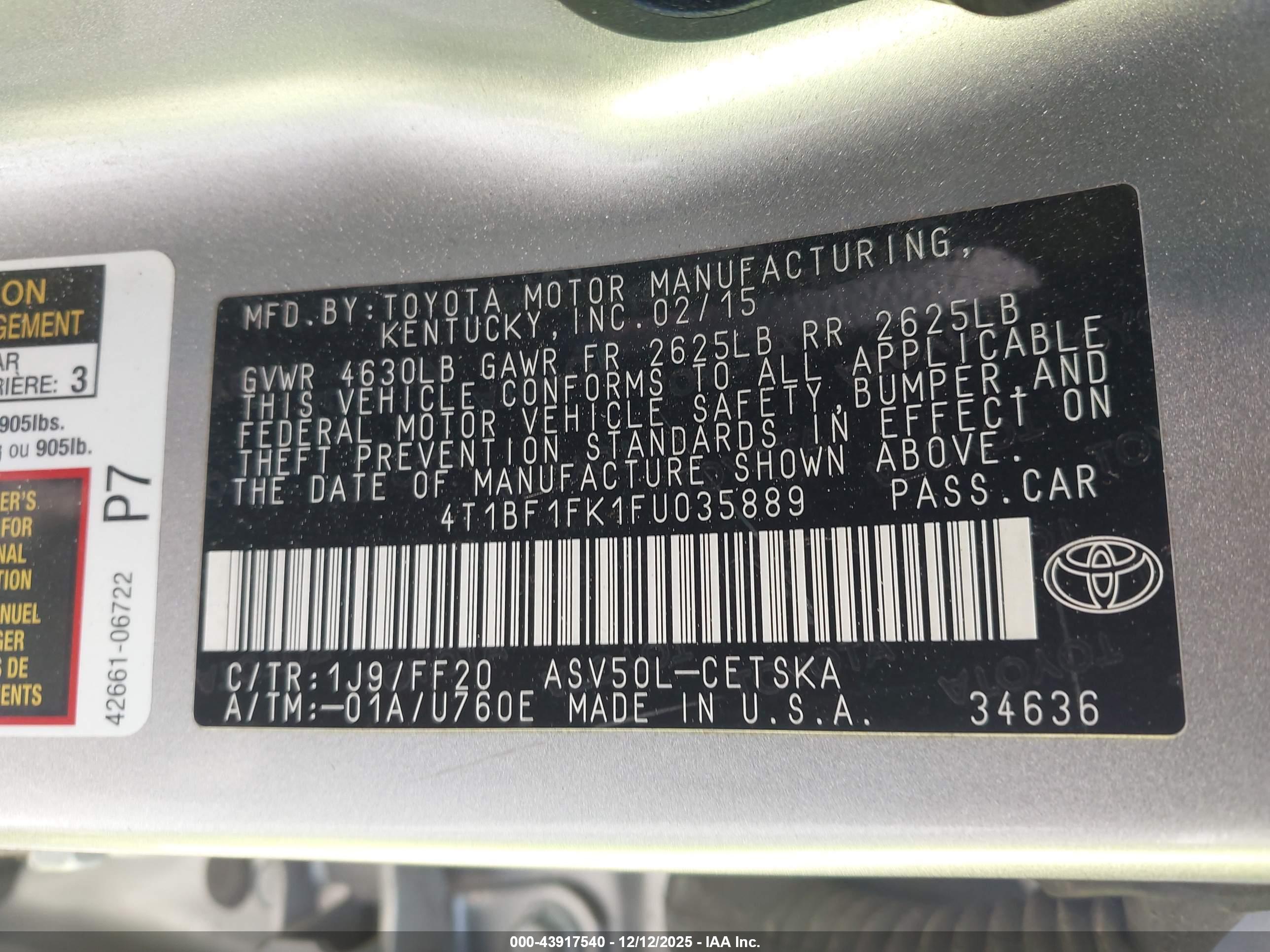TOYOTA CAMRY image 9