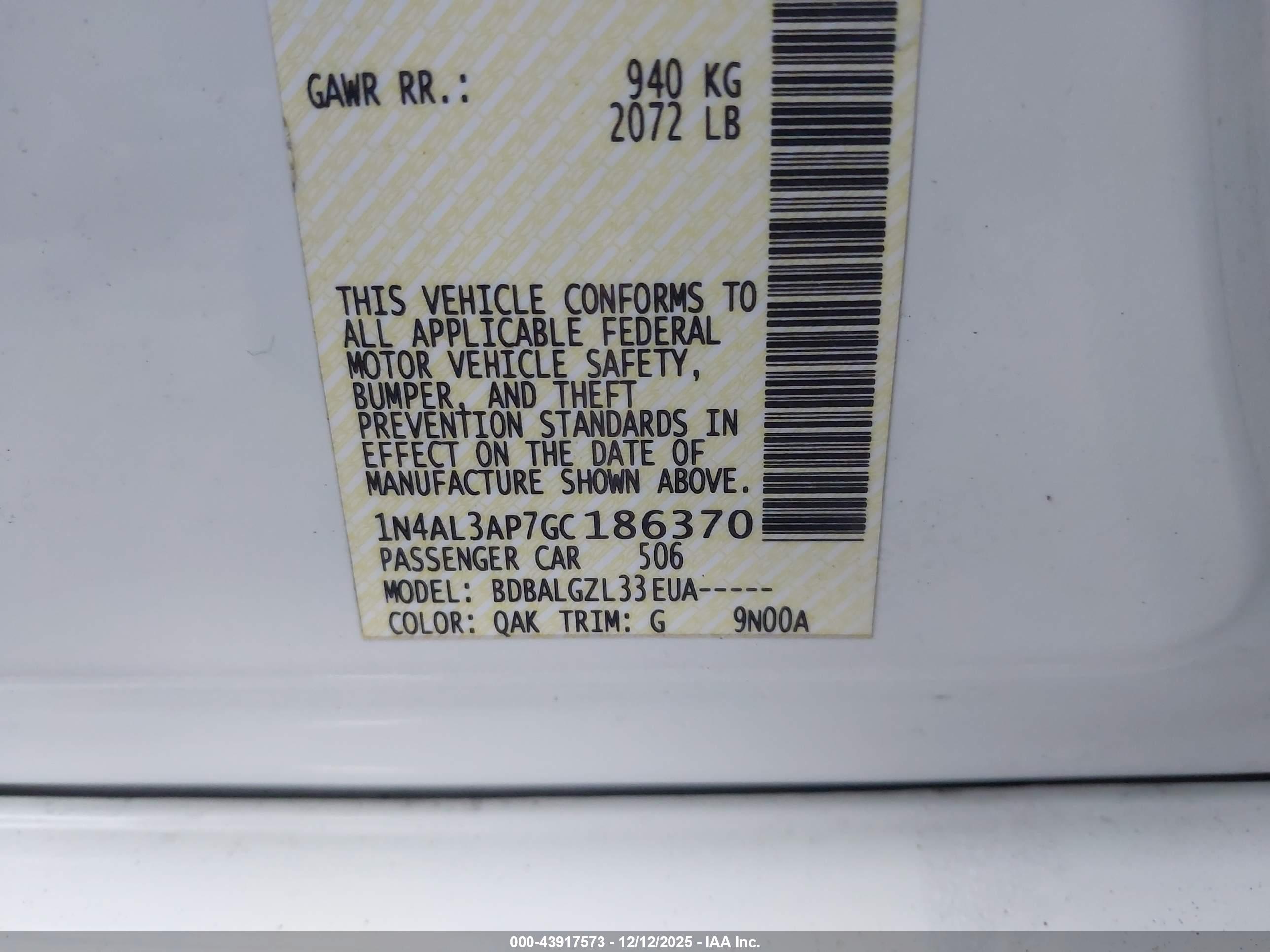 NISSAN ALTIMA image 9