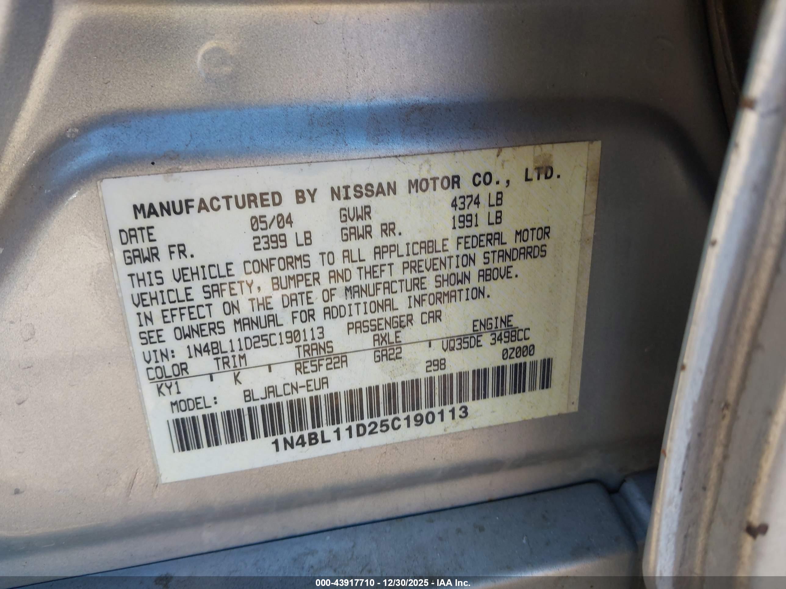 NISSAN ALTIMA image 9