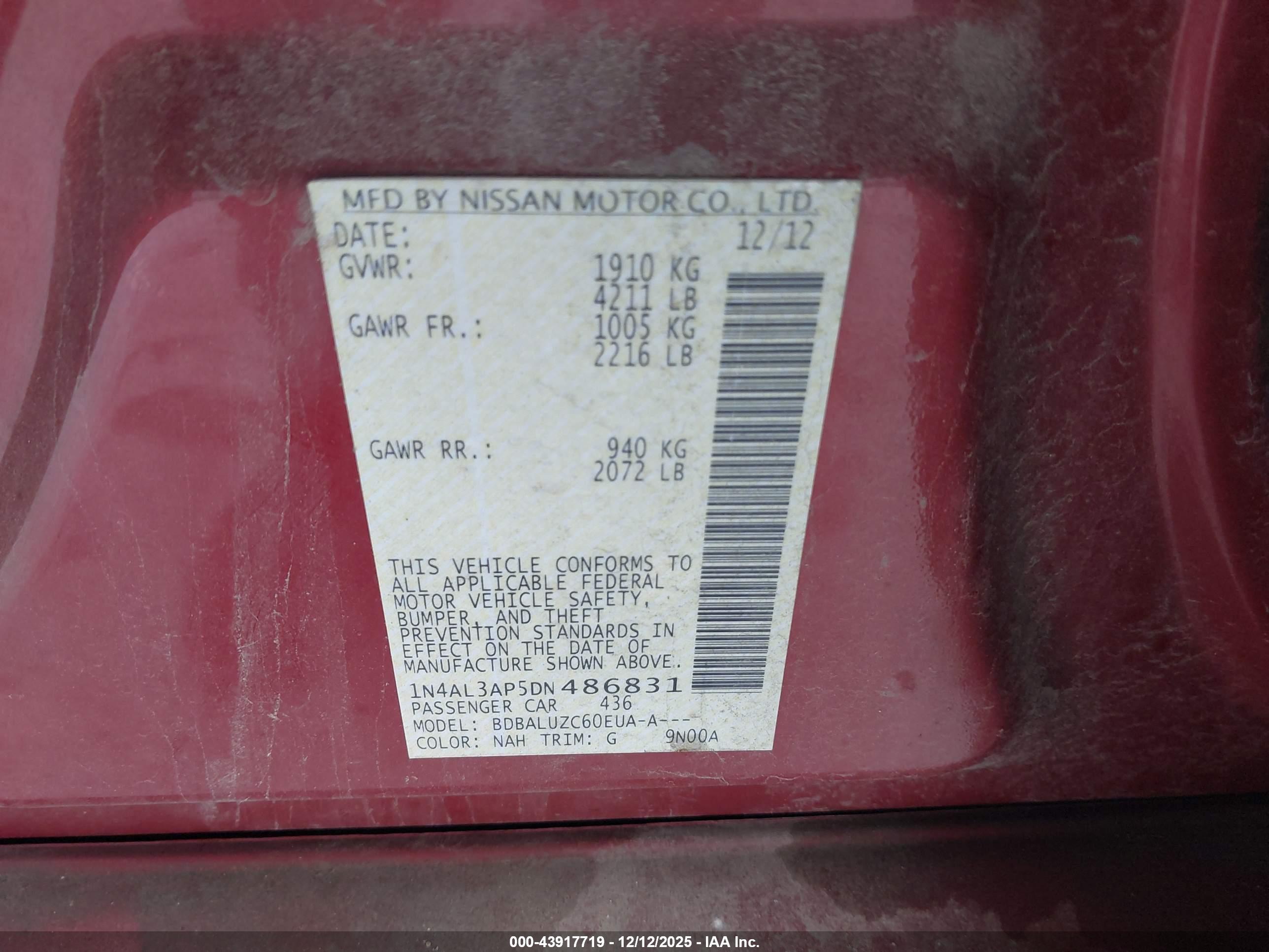 NISSAN ALTIMA image 9
