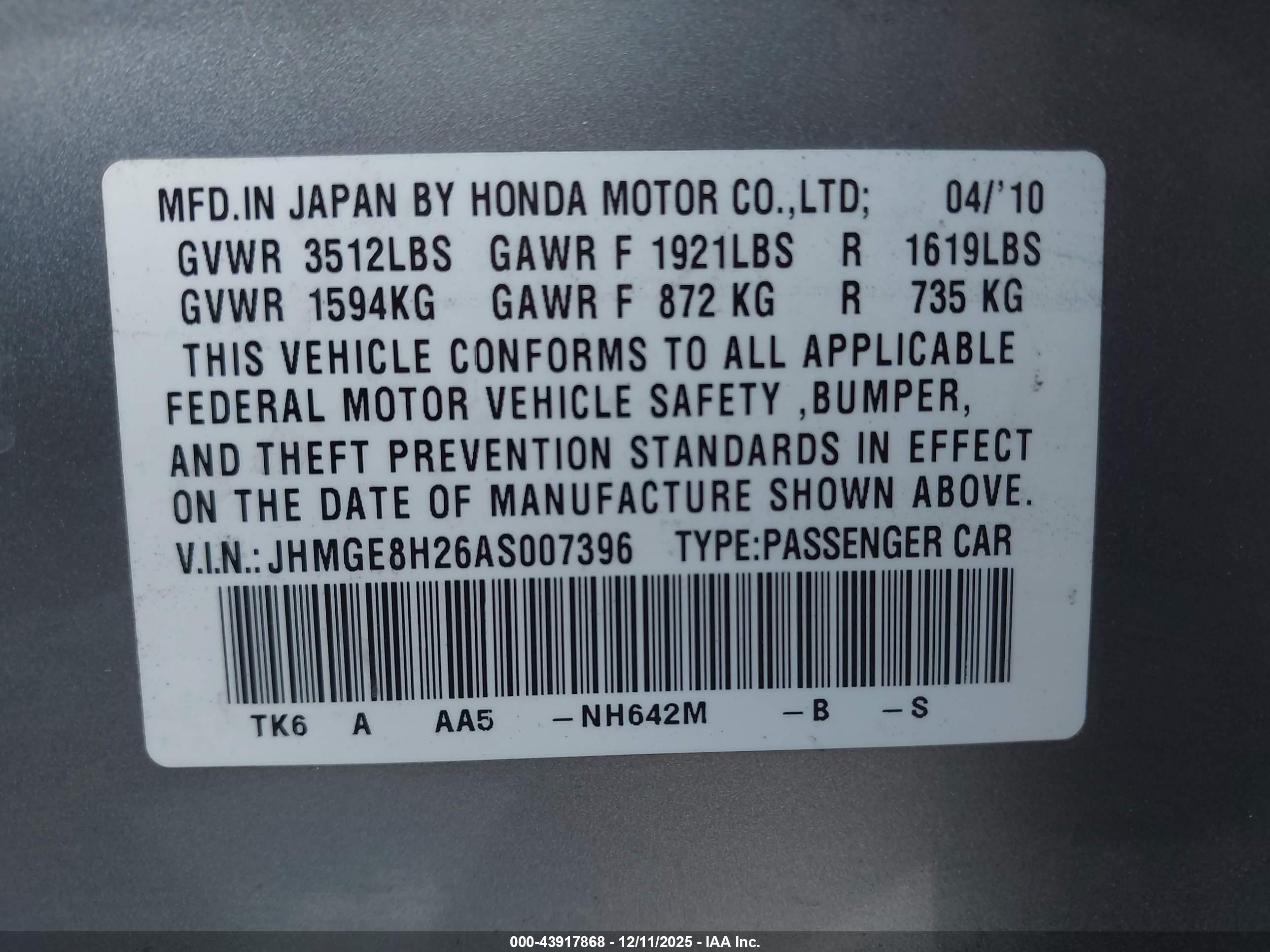 HONDA FIT image 9