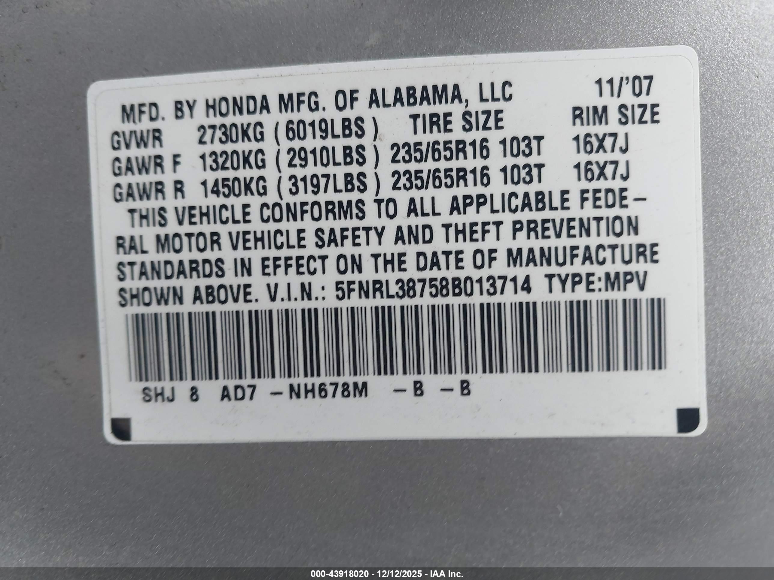 HONDA ODYSSEY image 9