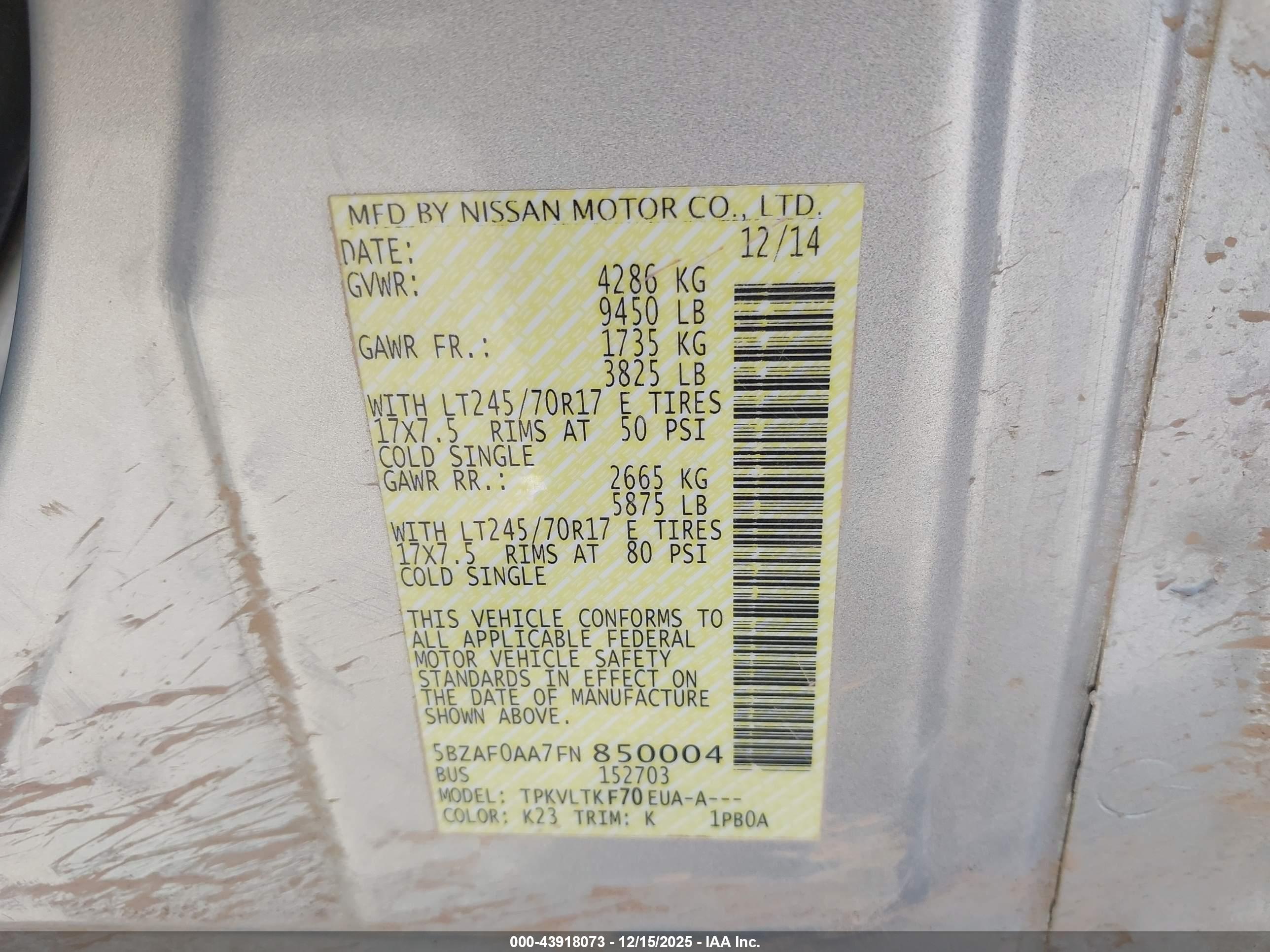 NISSAN NV image 9