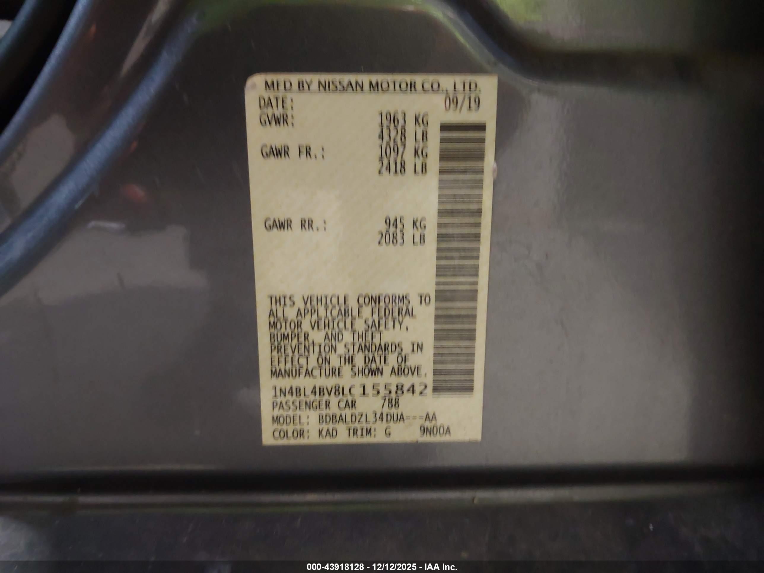 NISSAN ALTIMA image 9