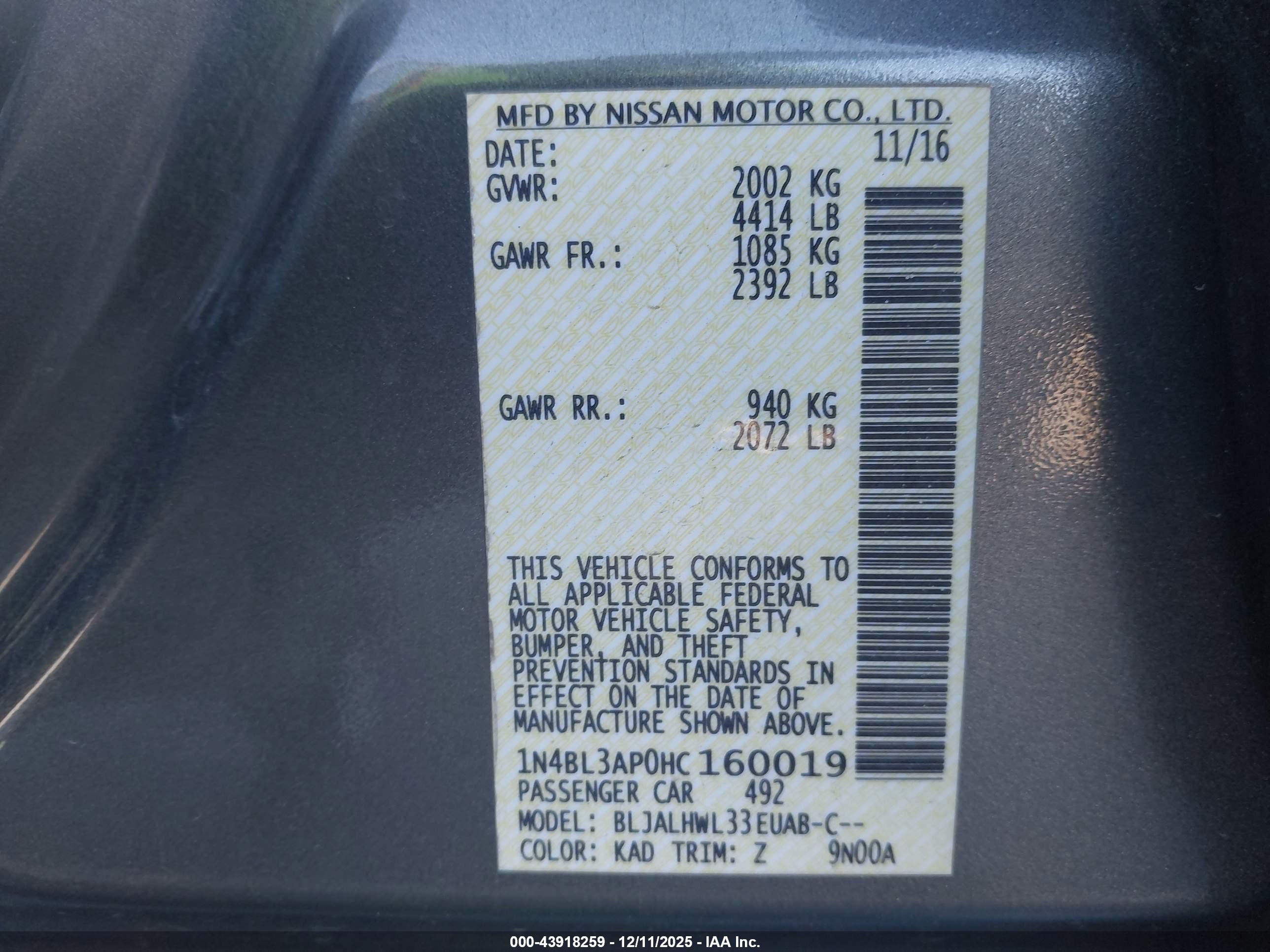 NISSAN ALTIMA image 9