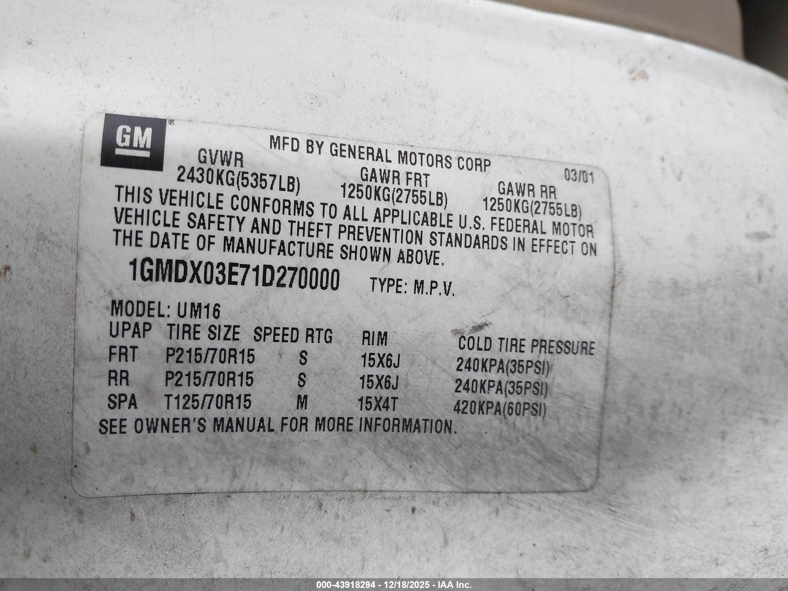 PONTIAC MONTANA image 9